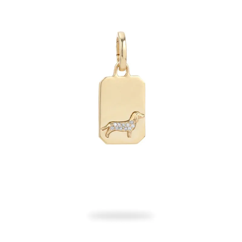 Pavé Diamond Dachshund Hinged Charm sold by Larroude