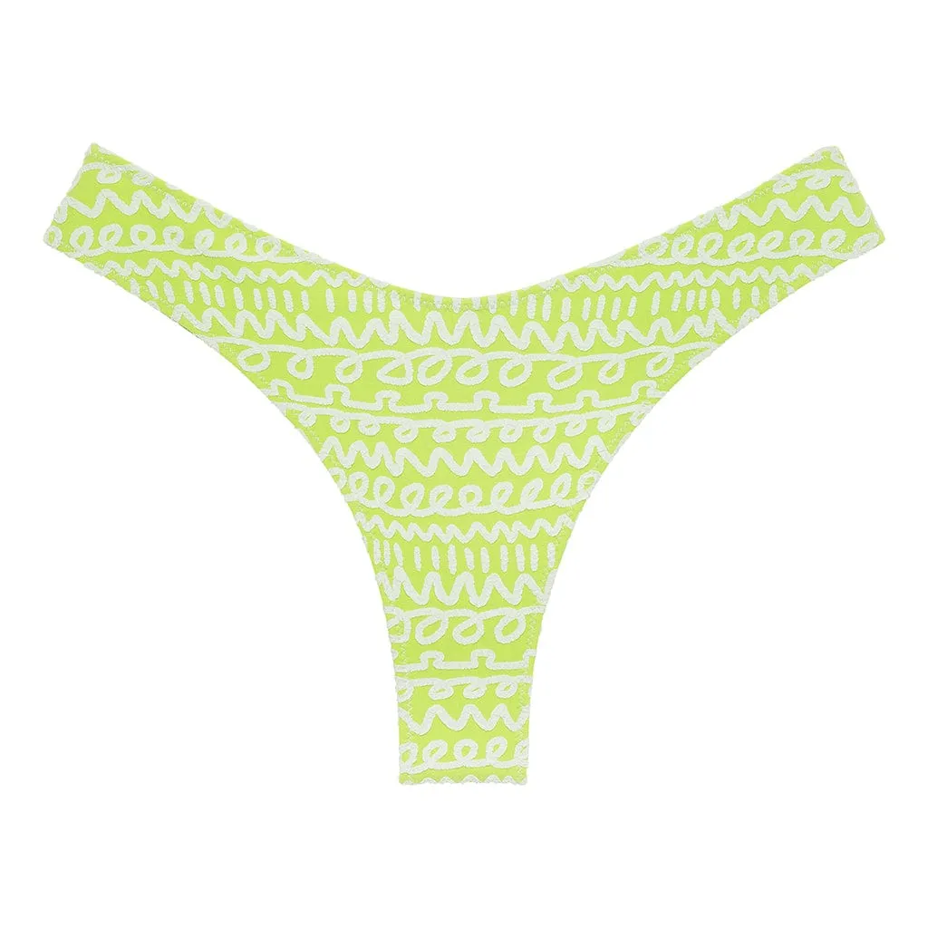 Lime Icing Lulu (Zig-Zag Stitch) Bikini Bottom sold by Larroude
