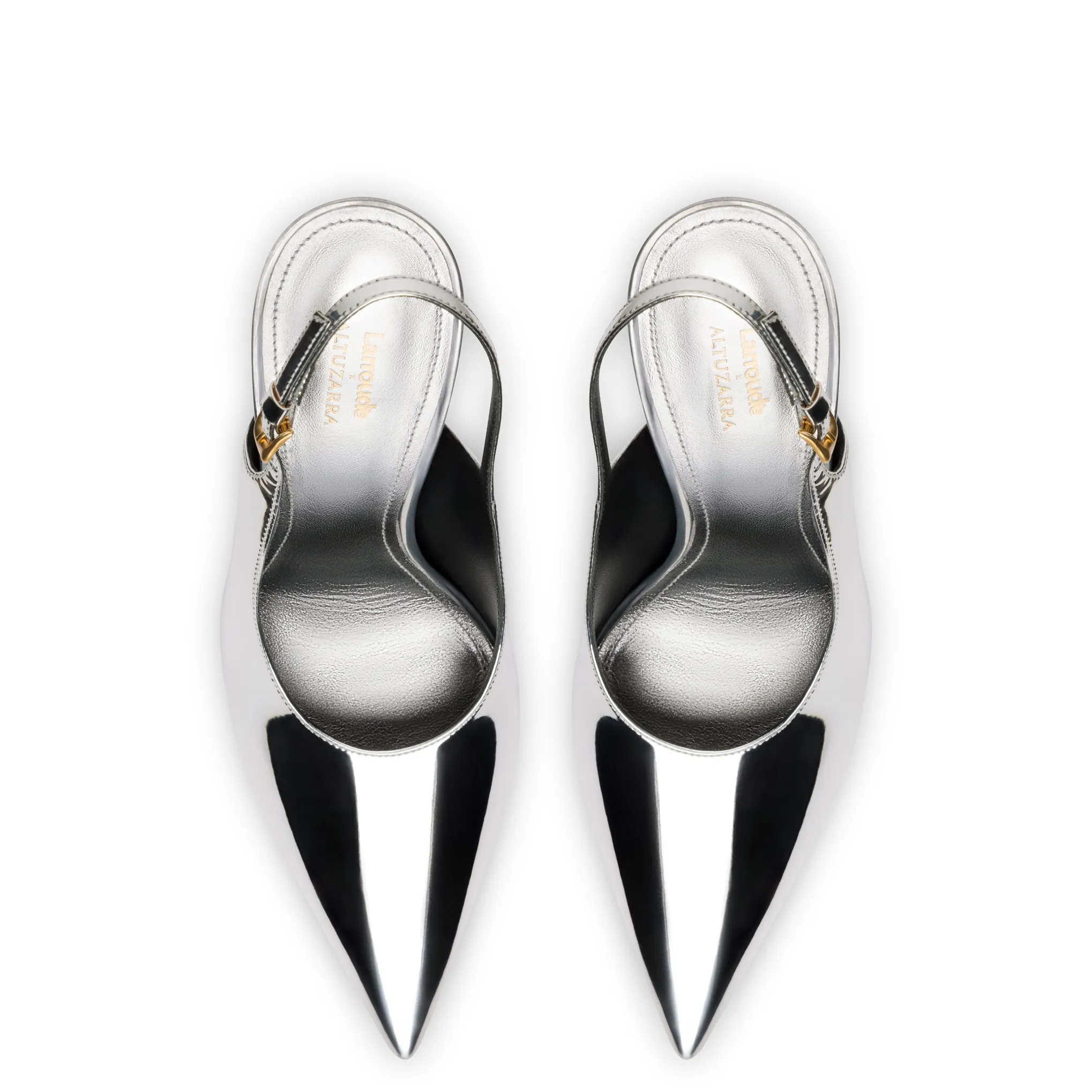 Larroudé x Altuzarra Pump In Silver Specchio sold by Larroude product image thumbnail 3