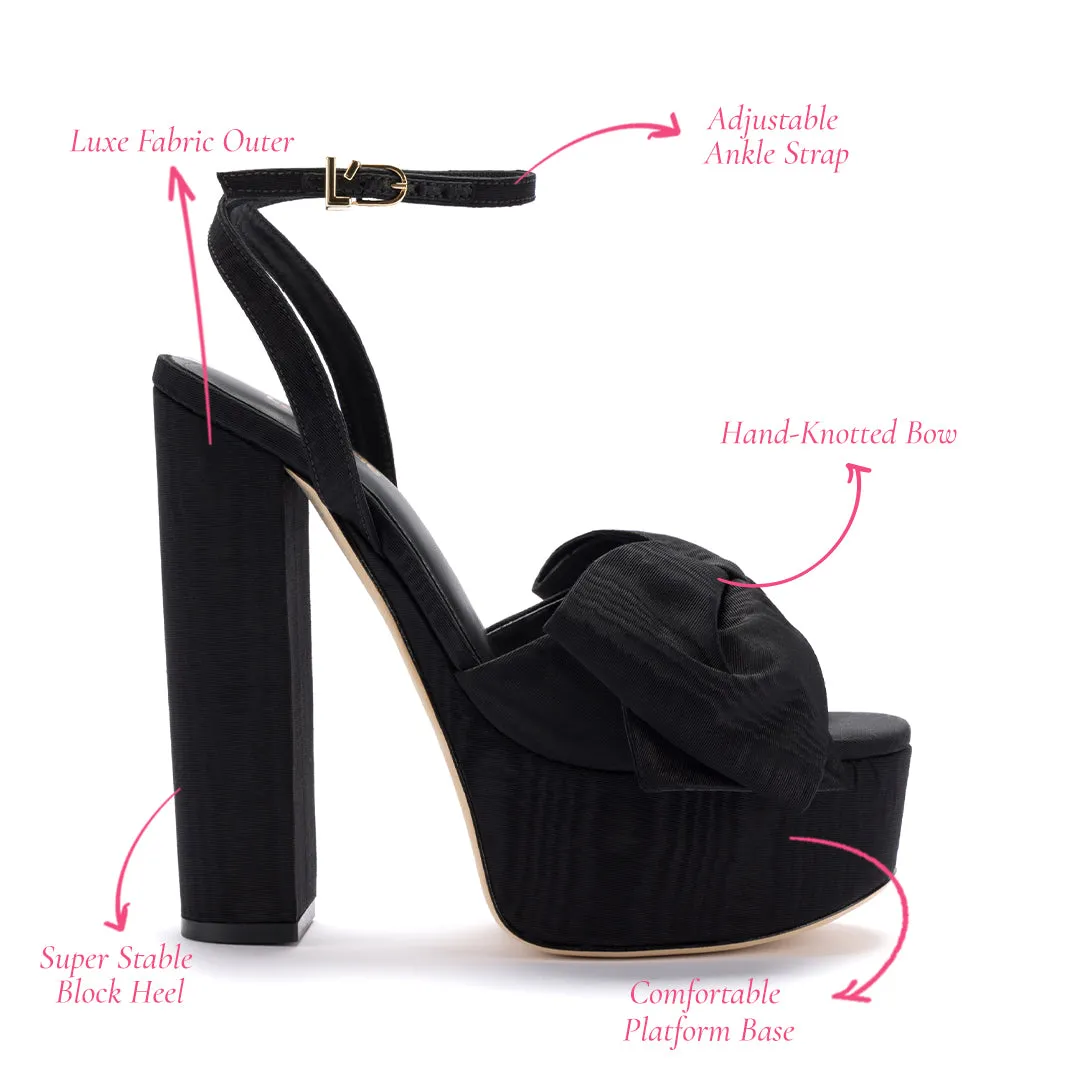 Elle Platform Sandal In Black Fabric sold by Larroude product image thumbnail 5