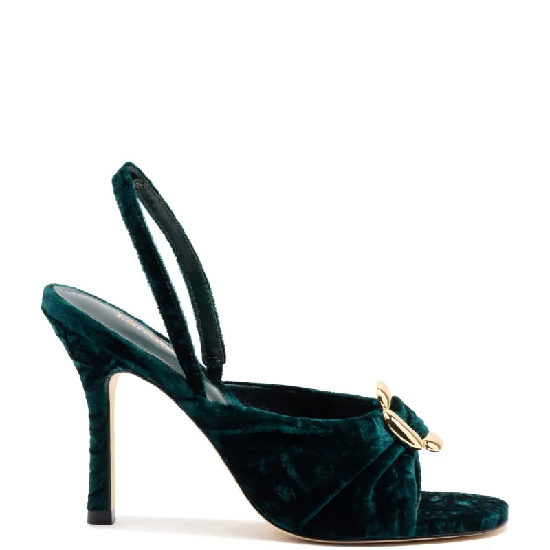 Mayfair Sandal In Jungle Velvet sold by Larroude