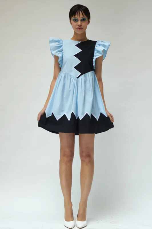 Olive Dress in Powder Blue Cotton sold by Larroude