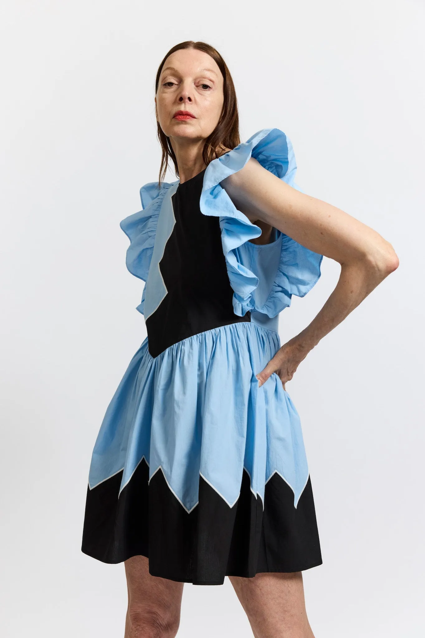 Olive Dress in Powder Blue Cotton sold by Larroude product image thumbnail 3
