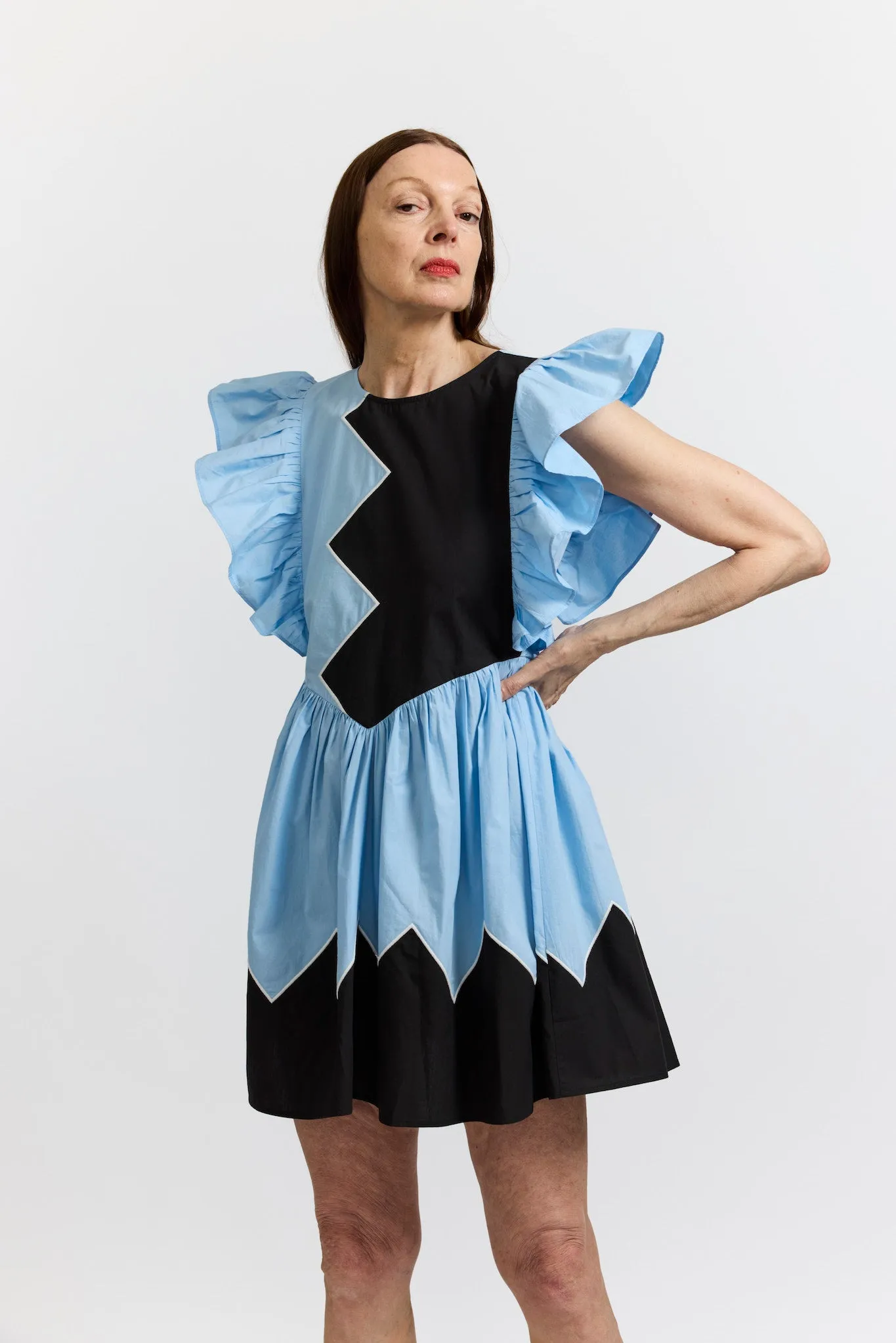 Olive Dress in Powder Blue Cotton sold by Larroude product image thumbnail 2