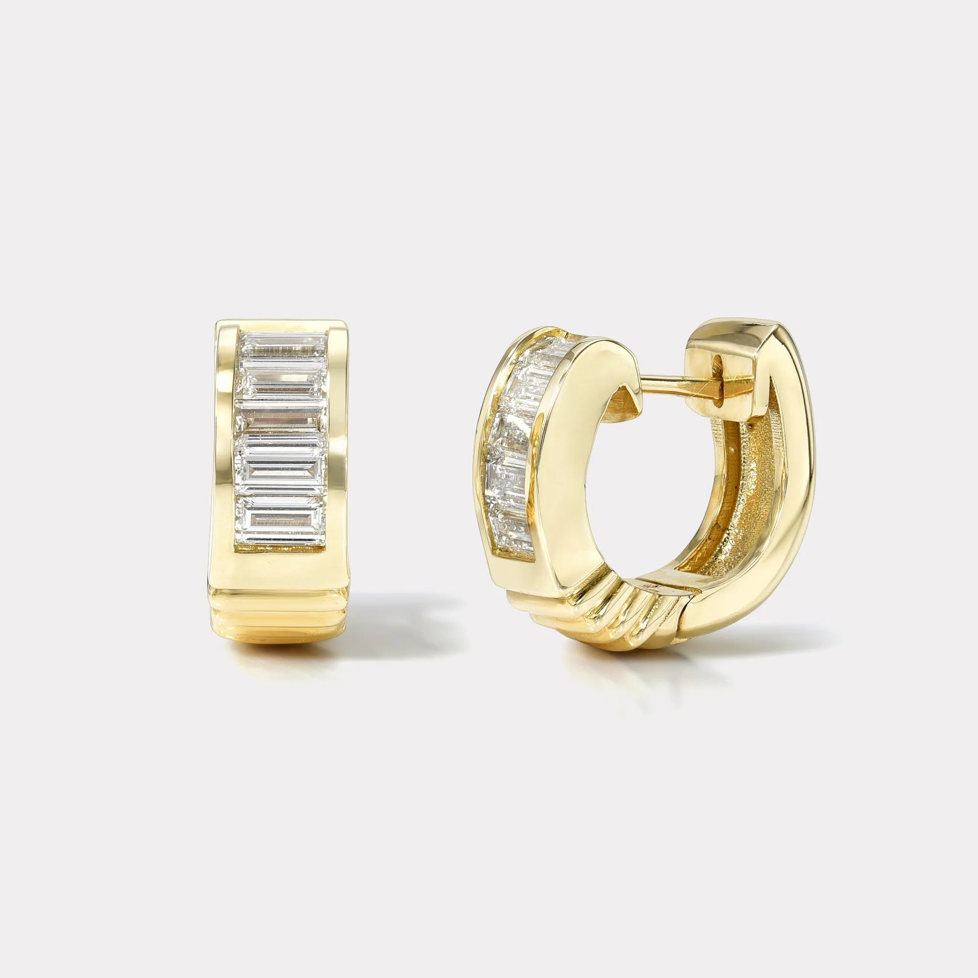 Classic Baguette Buckle Huggies - Diamond sold by Larroude product image thumbnail 2