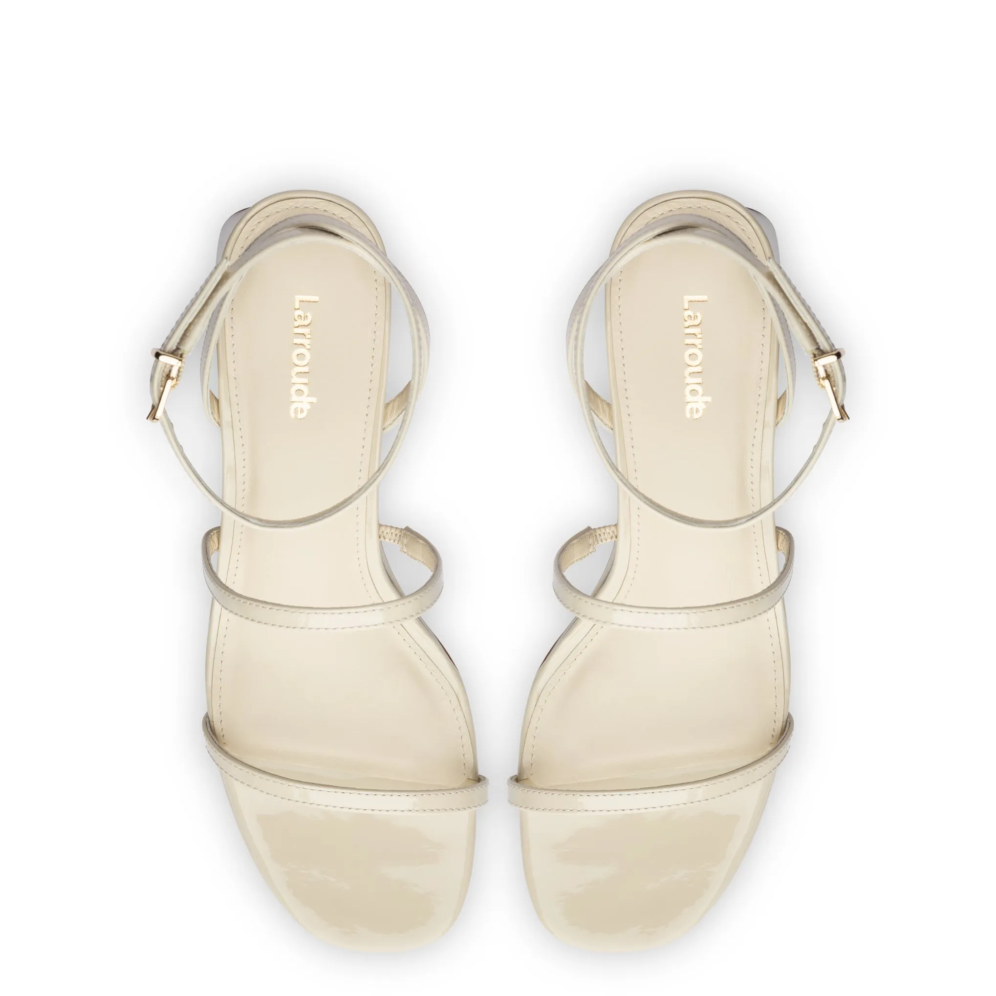 Gio Sandal In Ivory Patent Leather sold by Larroude product image thumbnail 3