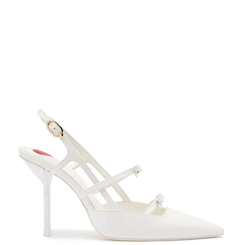 Brooks Pump In White Patent Leather sold by Larroude