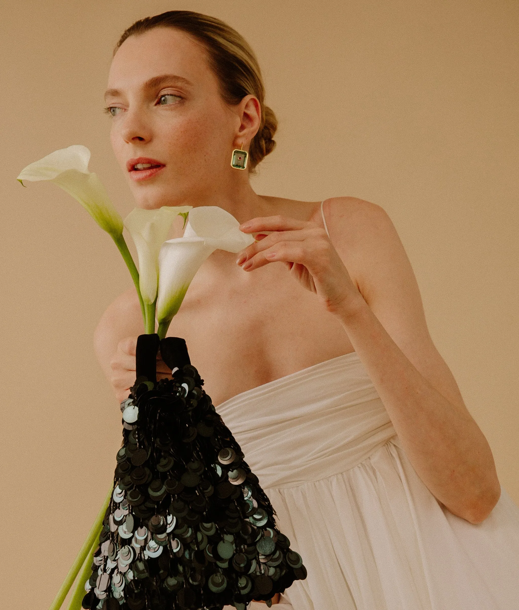 Gala Bag in Dark Peacock Sequin sold by Larroude product image thumbnail 3