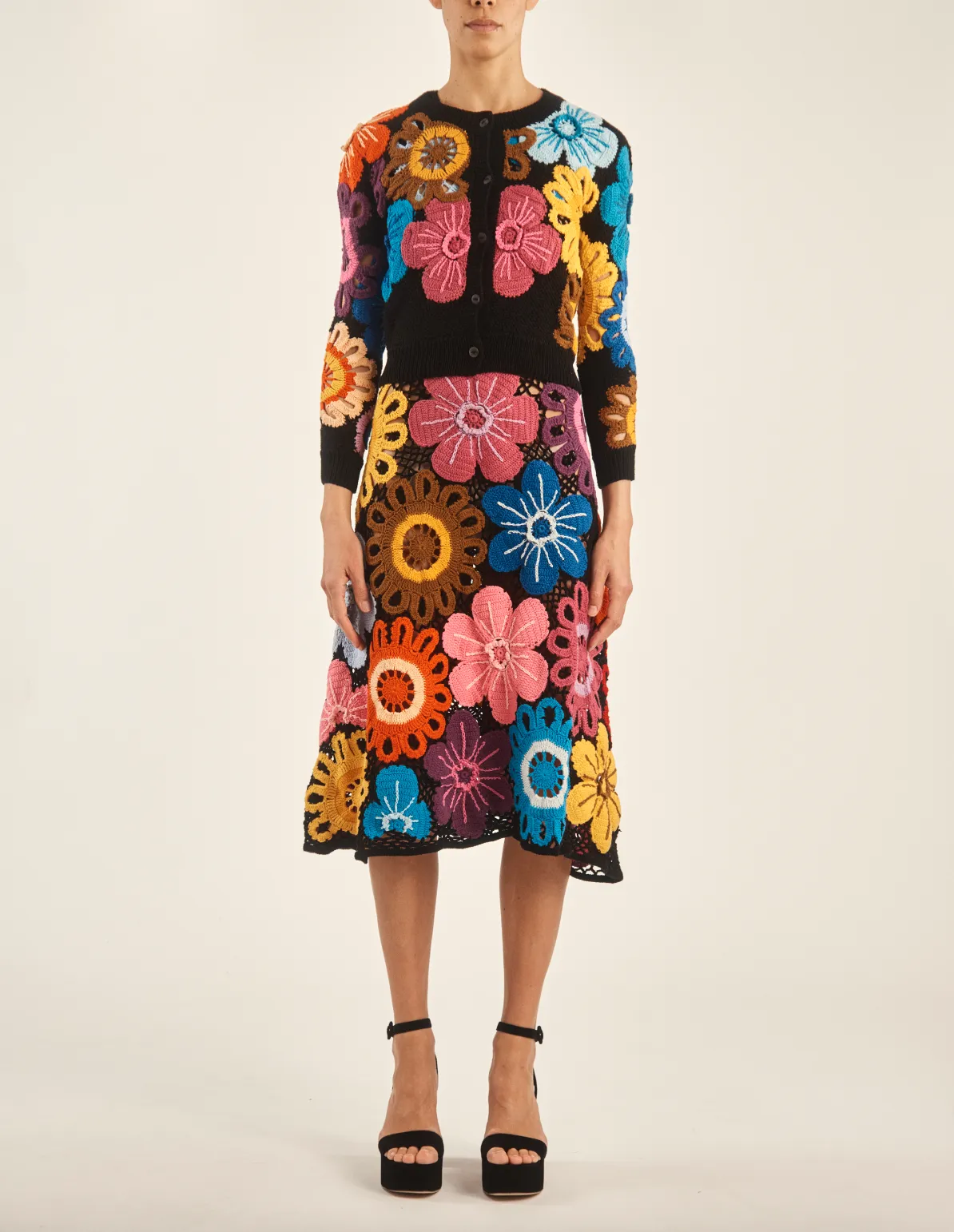 Floral Crochet Cardigan sold by Larroude