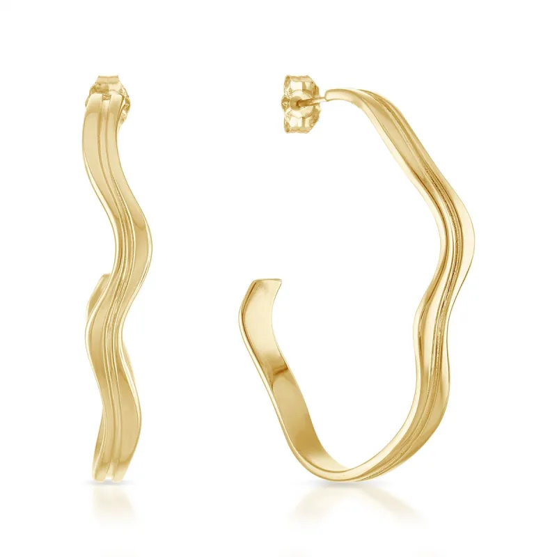 Capri Gold Hoops sold by Larroude