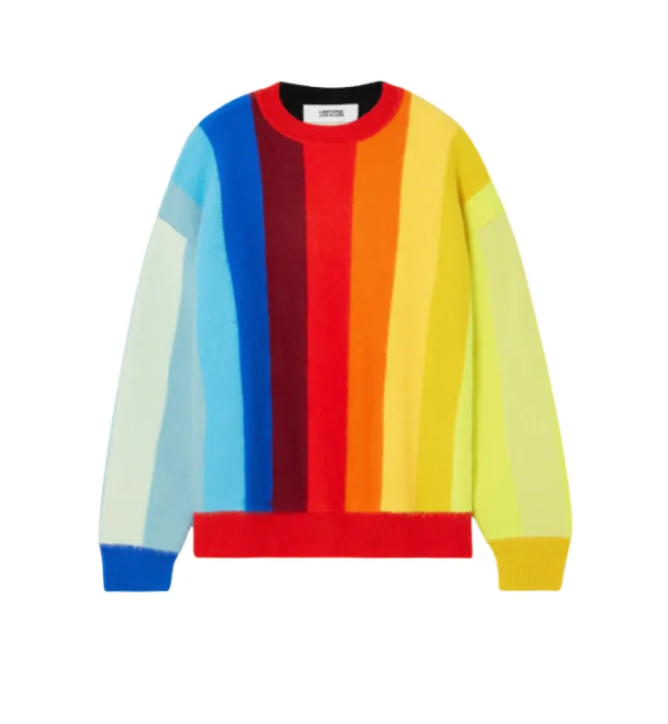 BRUSHED STRIPED OVERSIZED CREWNECK sold by Larroude