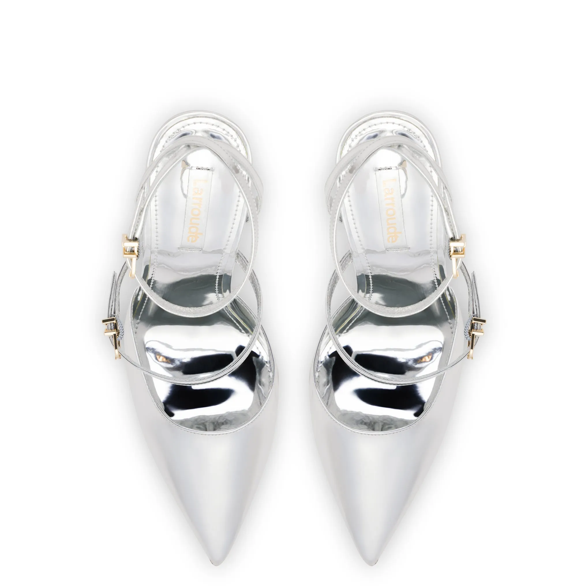 Kris Pump In Silver Specchio sold by Larroude product image thumbnail 3