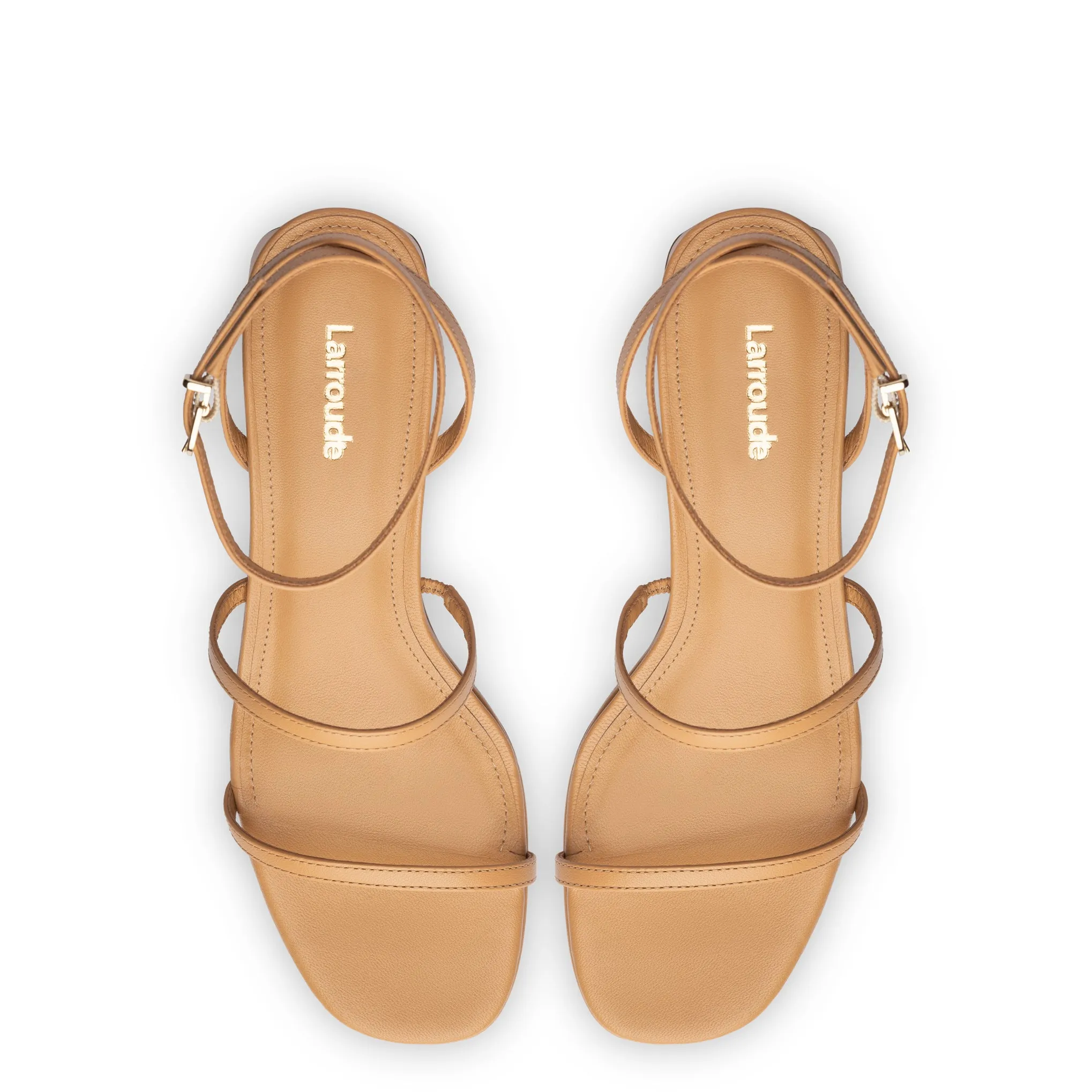 Gio Sandal In Tan Leather sold by Larroude product image thumbnail 3
