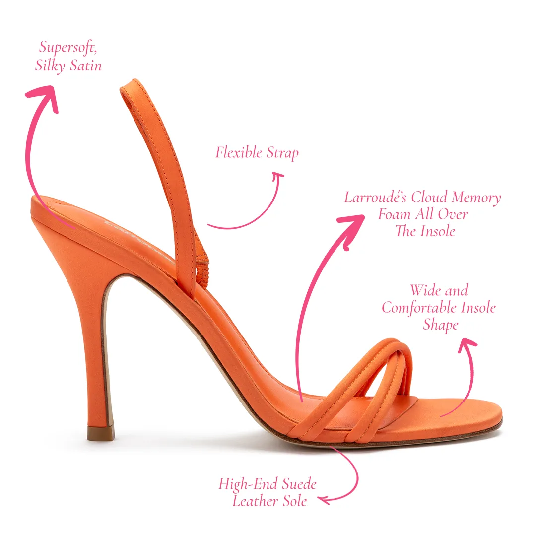 Annie Sandal In Orange Satin sold by Larroude product image thumbnail 5