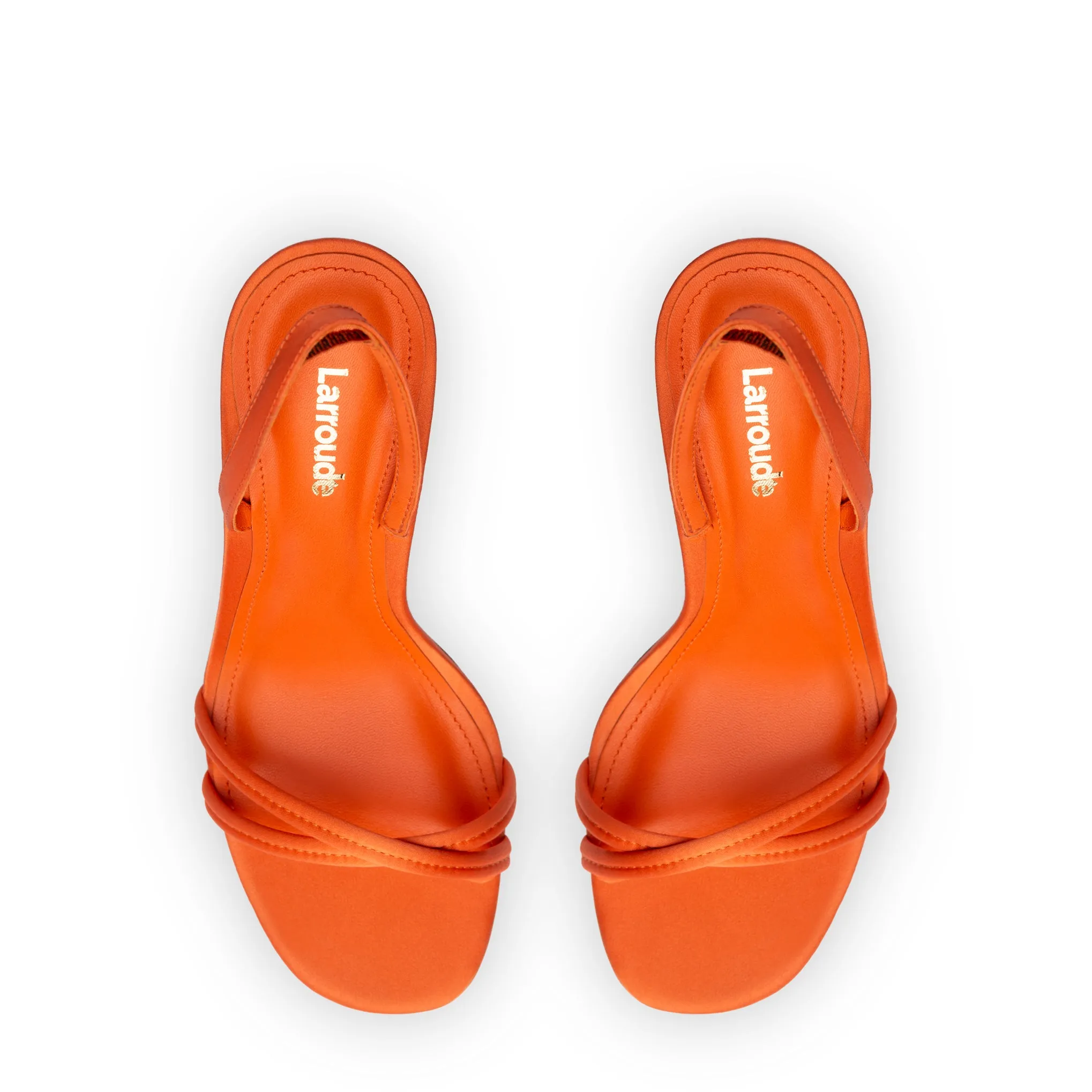 Annie Sandal In Orange Satin sold by Larroude product image thumbnail 3