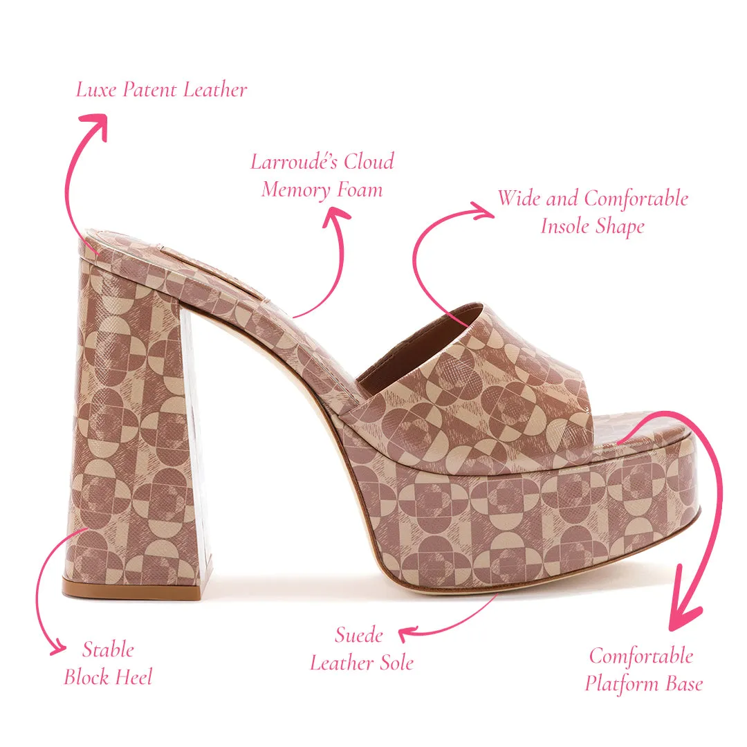 Dolly Mule In Dual Printed Caramel Saffiano Leather sold by Larroude product image thumbnail 5