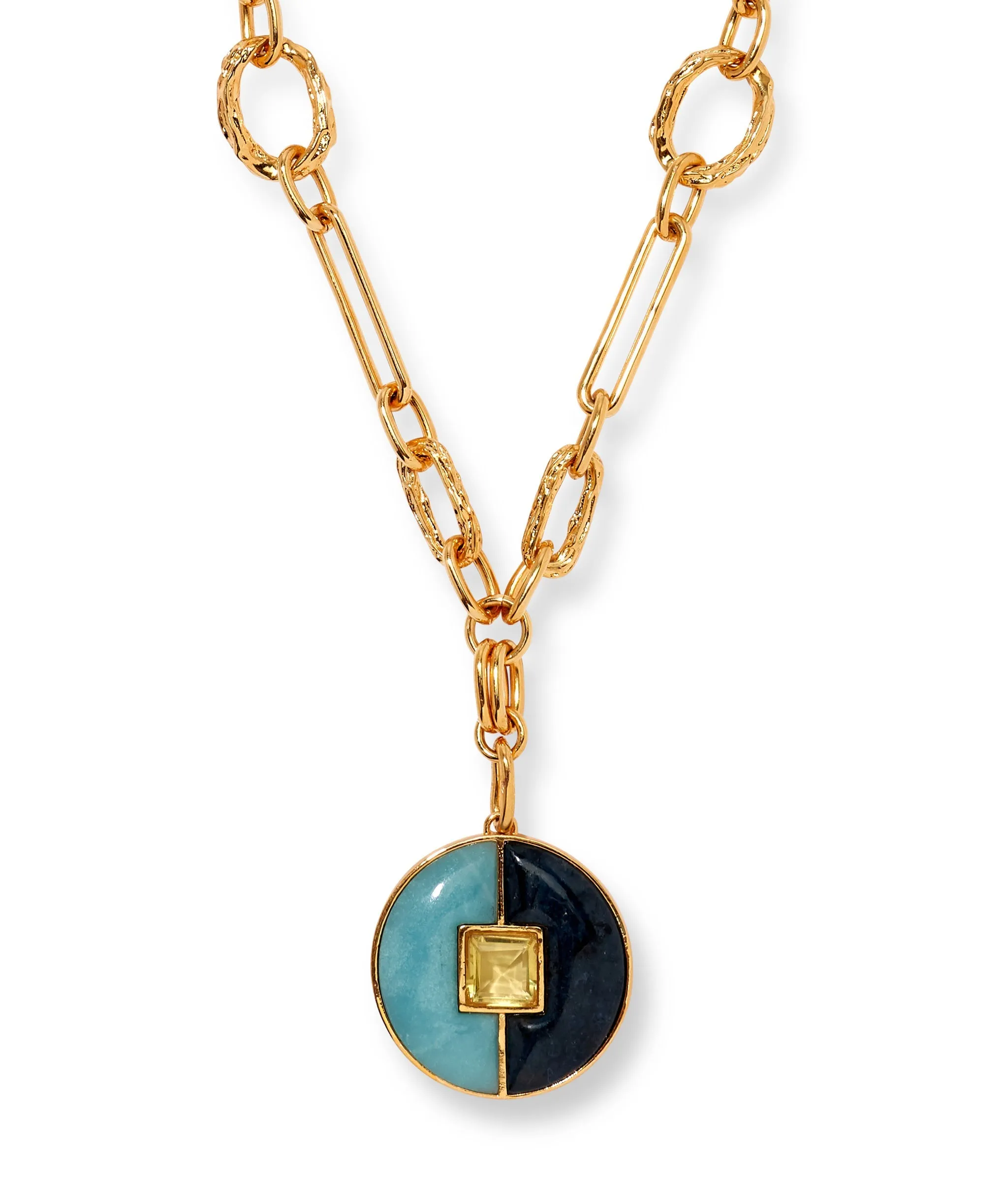 Porto Medallion Necklace in Blue Jasmine sold by Larroude product image thumbnail 2