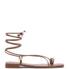 Portofino Flat Sandal In Caramel Leather sold by Larroude