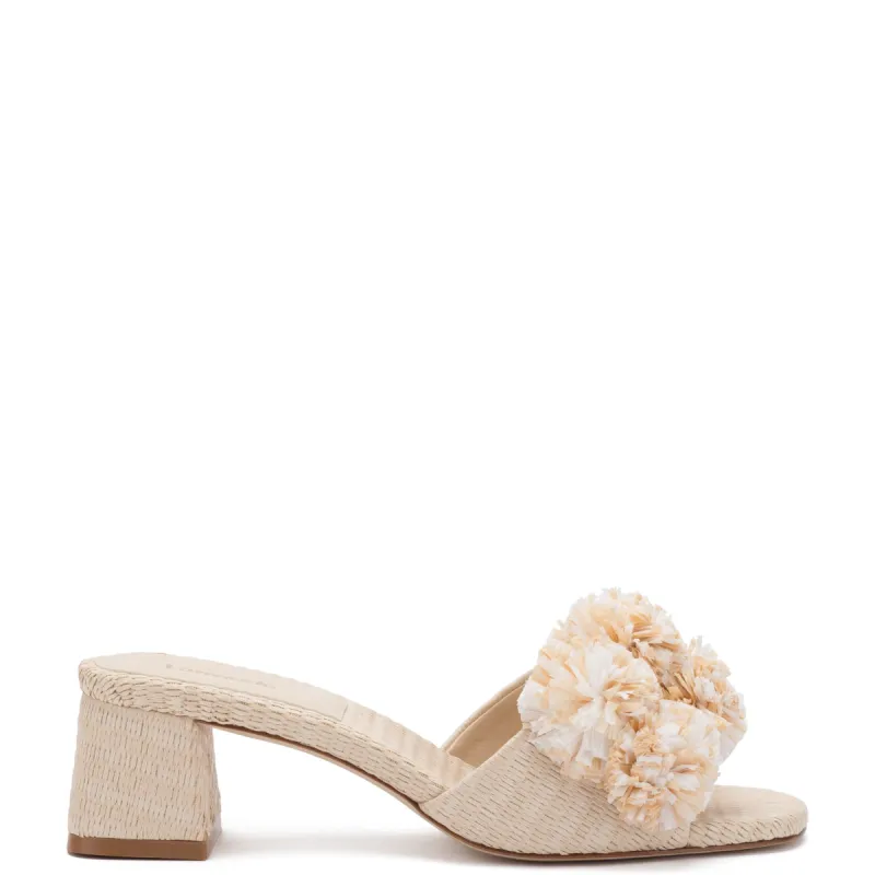 Brigitte Mule In Natural Raffia sold by Larroude