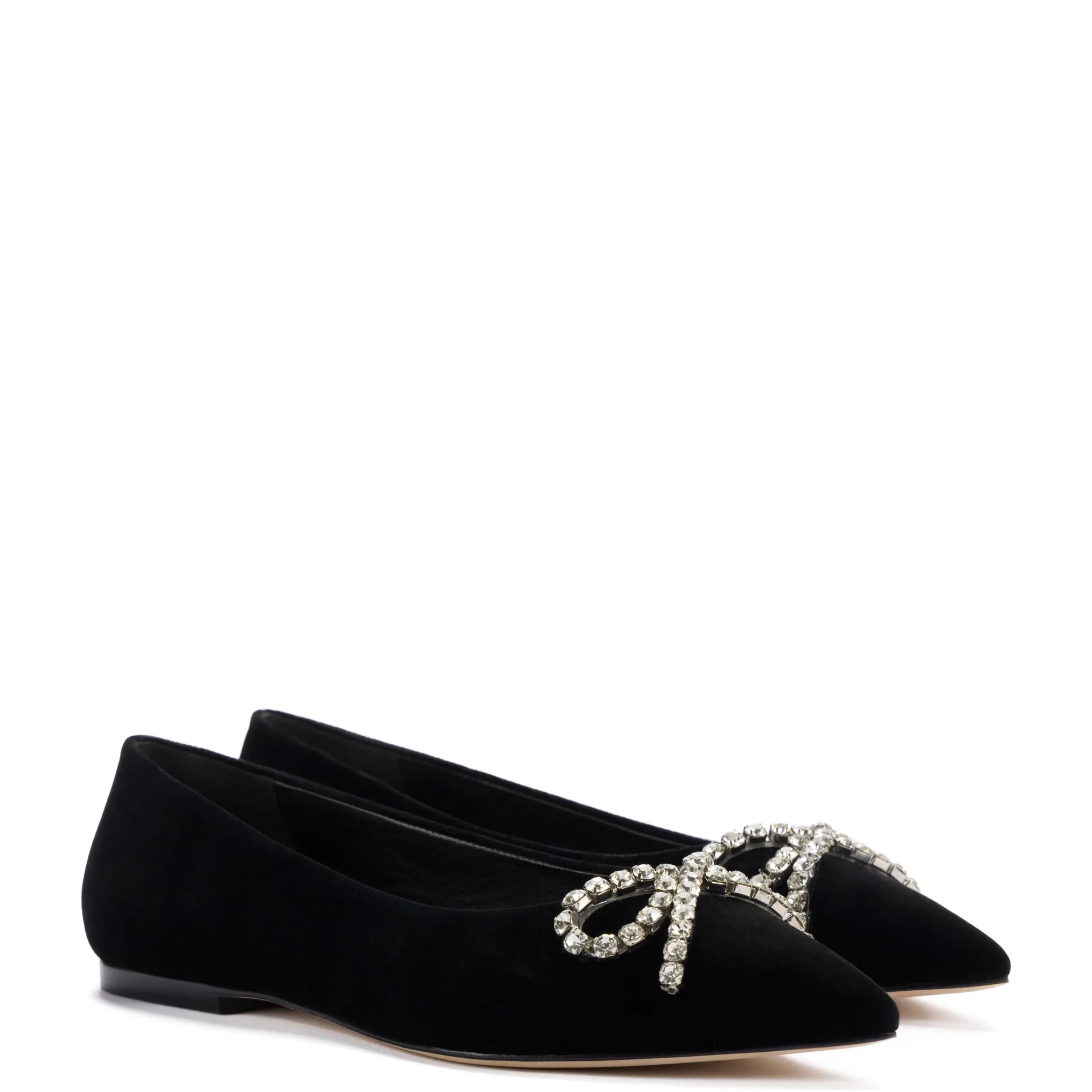 Lee Flat In Black Velvet sold by Larroude product image thumbnail 2