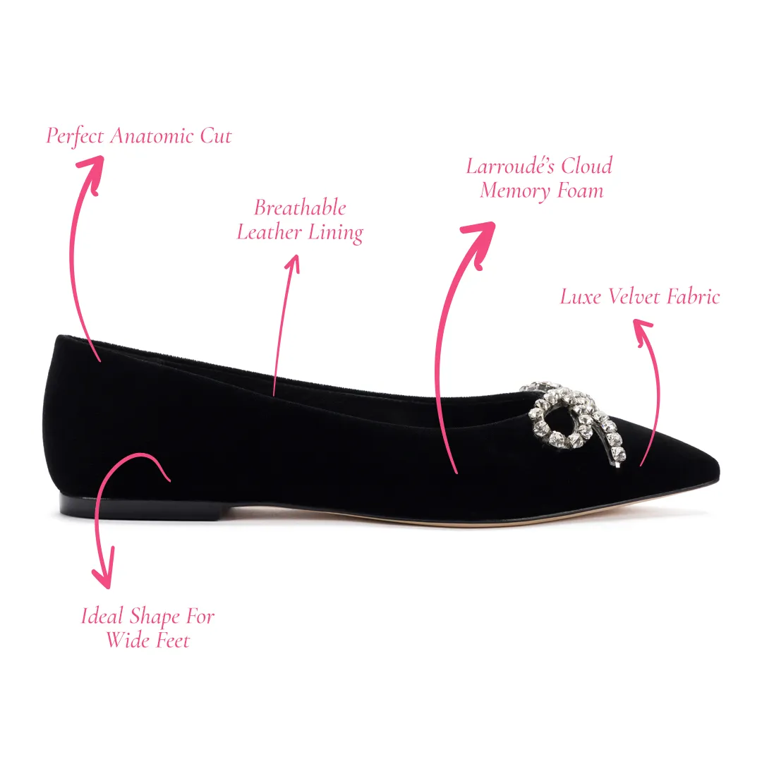 Lee Flat In Black Velvet sold by Larroude product image thumbnail 5