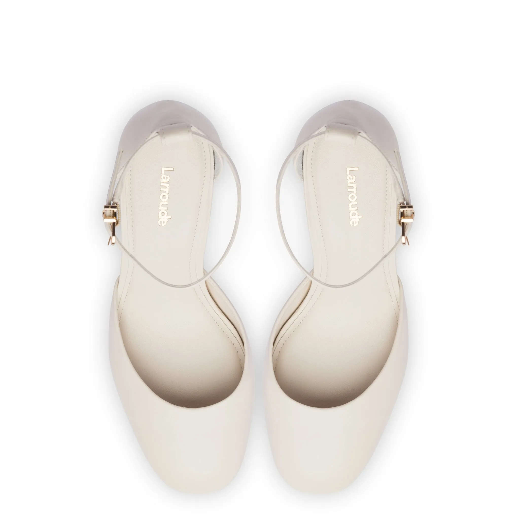 Ari Pump In Ivory Leather sold by Larroude product image thumbnail 3