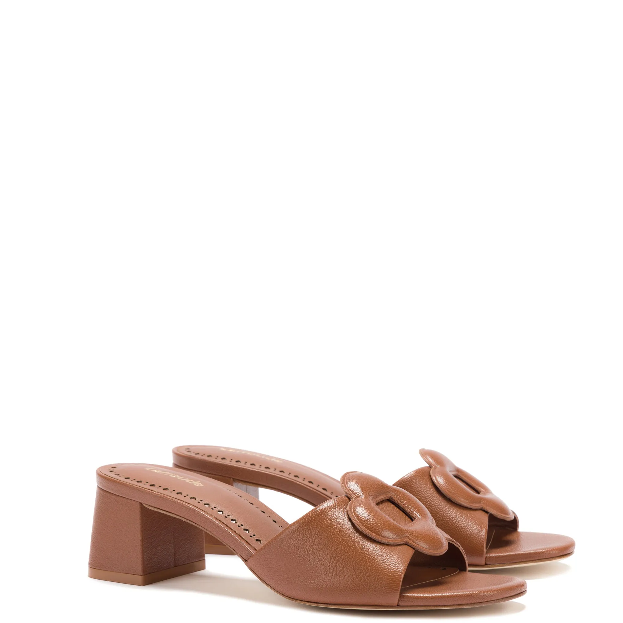 Flora Mule In Caramel Leather sold by Larroude product image thumbnail 2