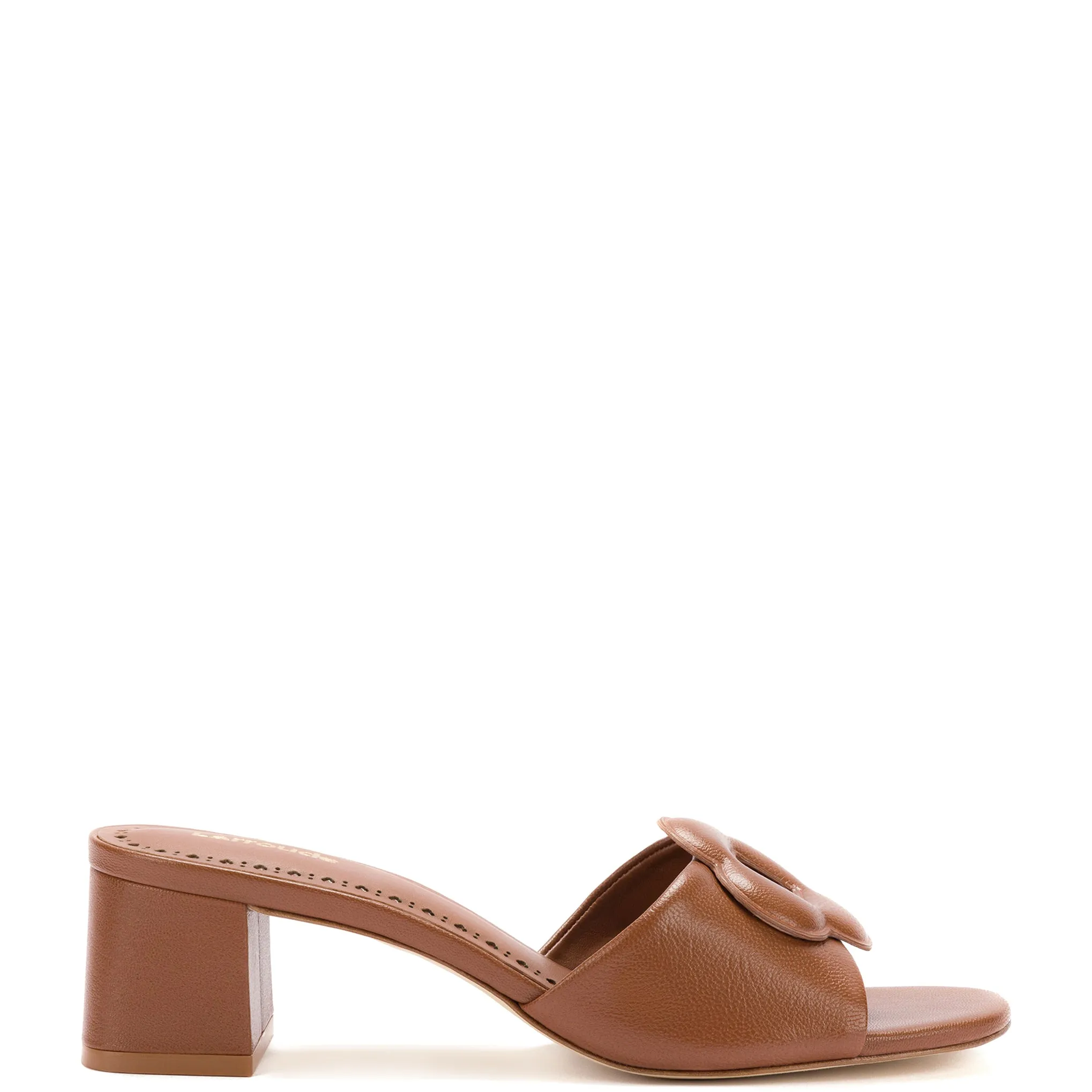 Flora Mule In Caramel Leather sold by Larroude