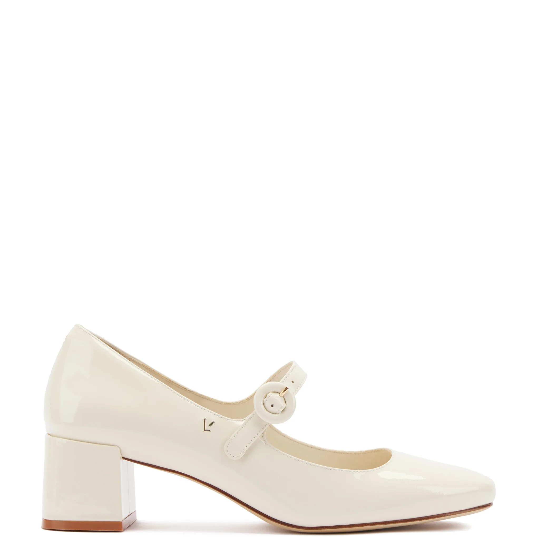 Blair Block Pump In Ivory Patent sold by Larroude