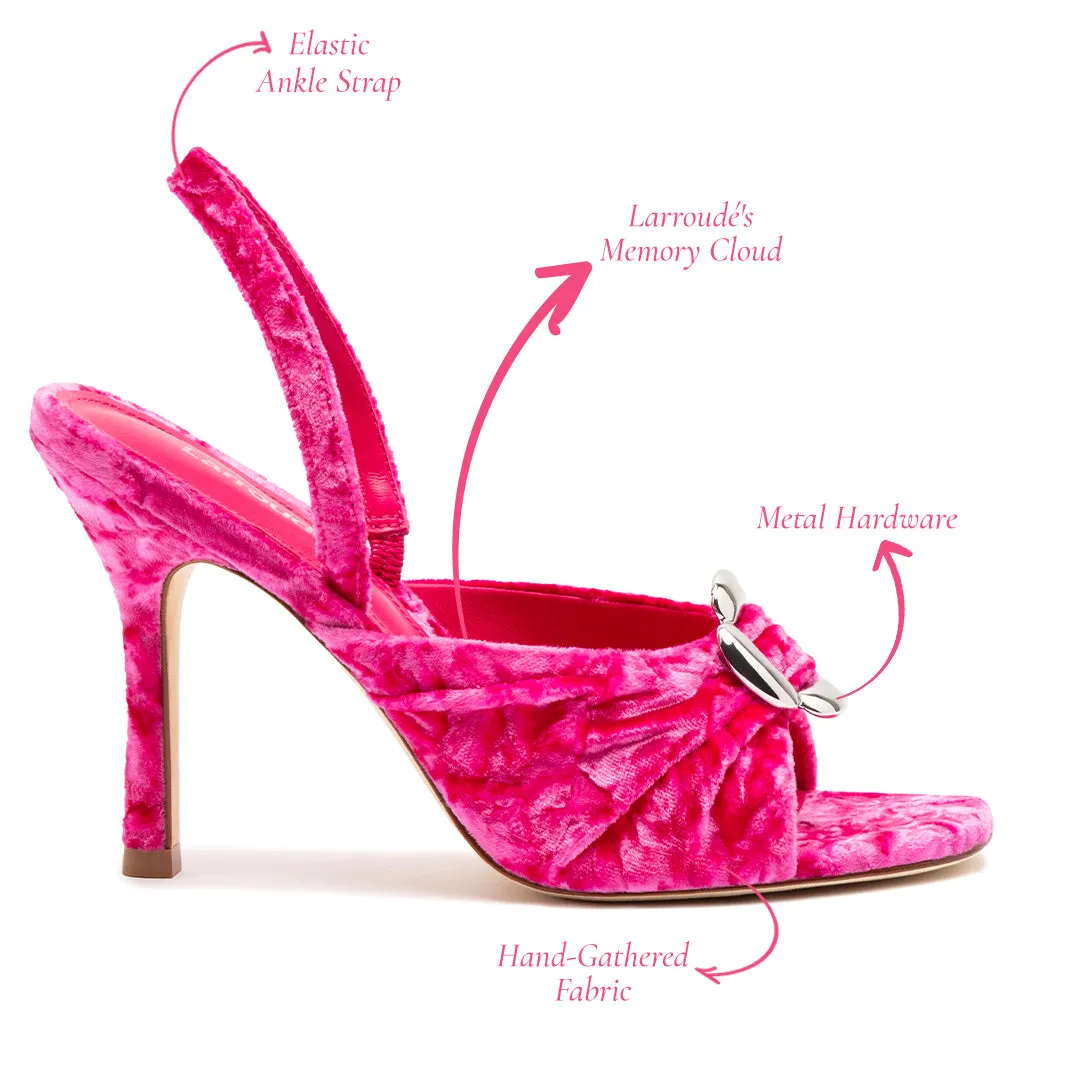 Mayfair Sandal In Pink Velvet sold by Larroude product image thumbnail 5