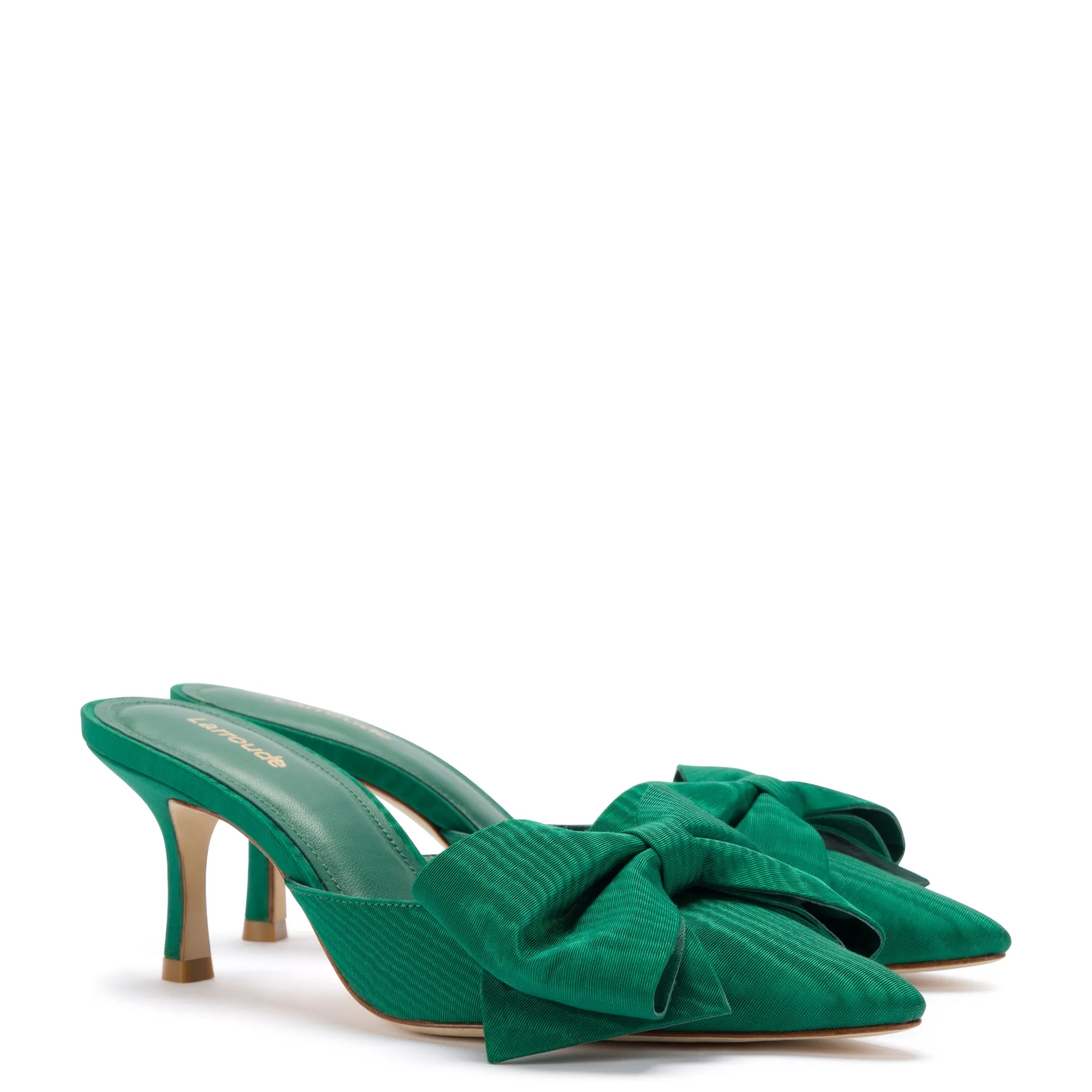 Mini Elle Pump In Emerald Fabric sold by Larroude product image thumbnail 2