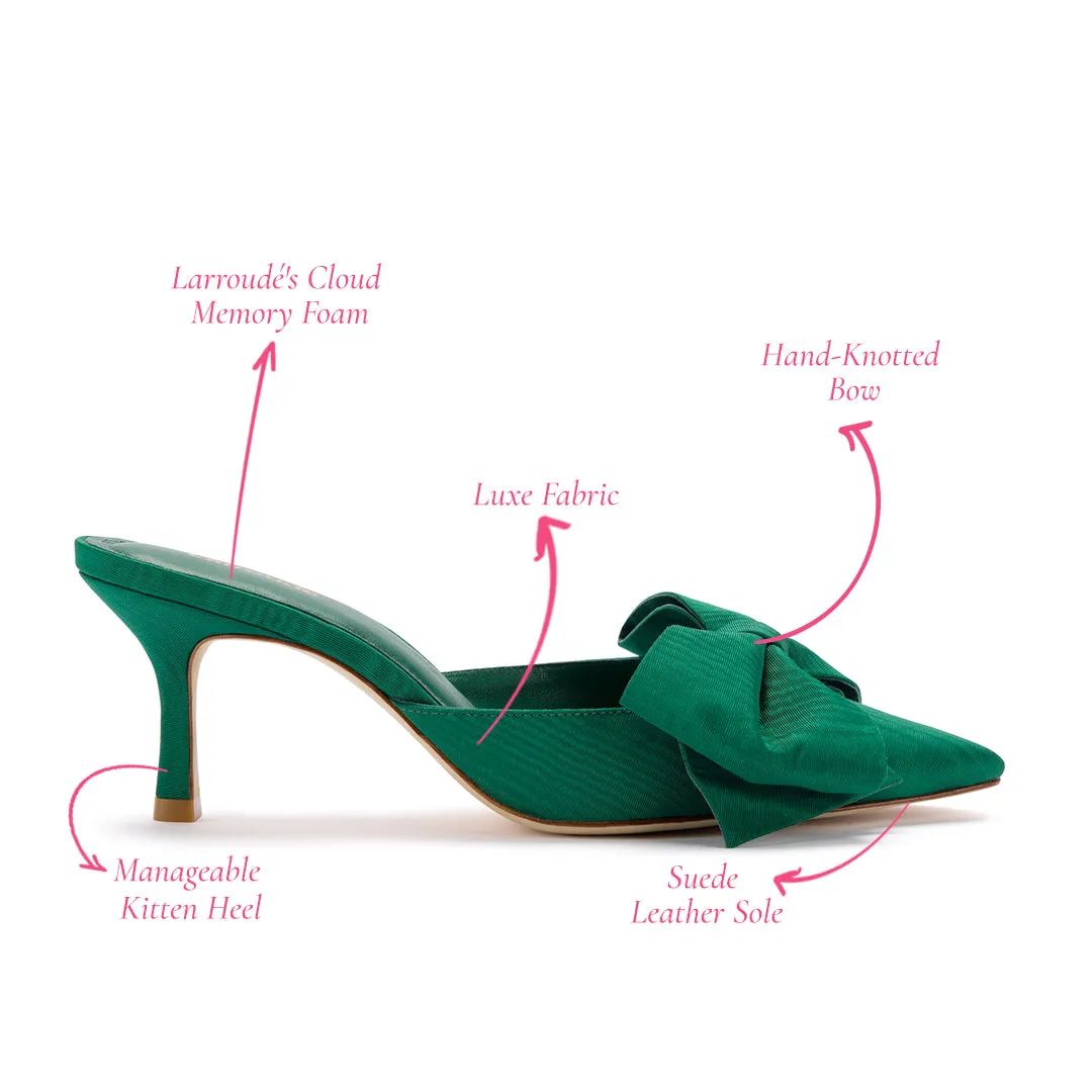 Mini Elle Pump In Emerald Fabric sold by Larroude product image thumbnail 5