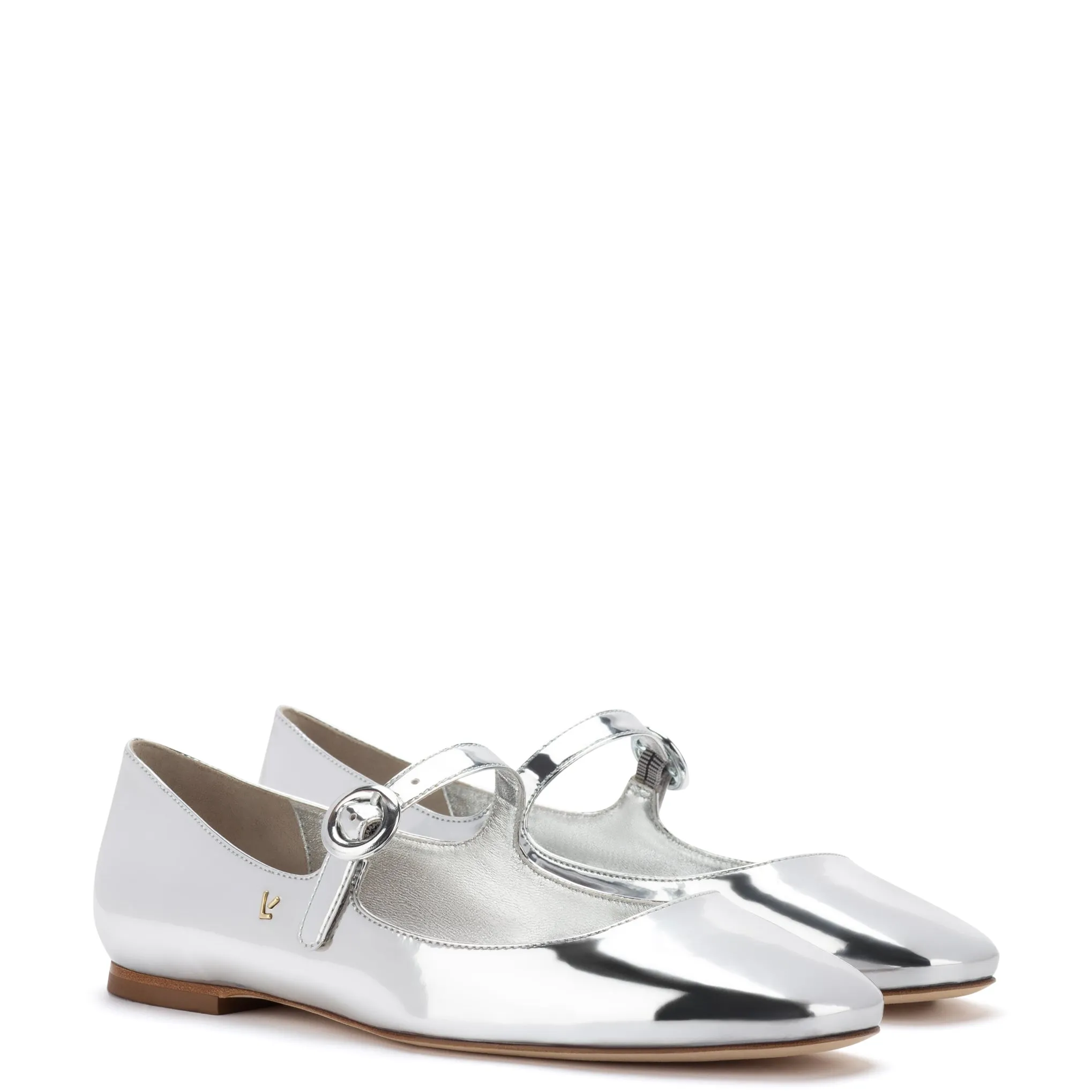 Blair Ballet Flat In Silver Specchio sold by Larroude product image thumbnail 2
