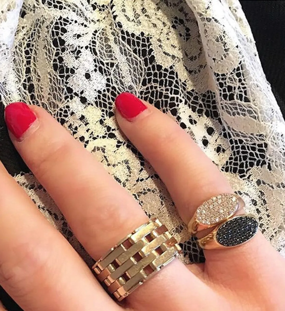 Diamond and Precious Stone Signet Rings sold by Larroude product image thumbnail 3
