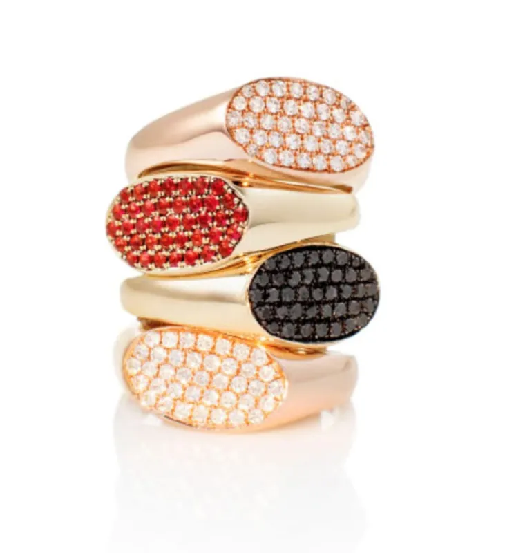 Diamond and Precious Stone Signet Rings made by Larroude