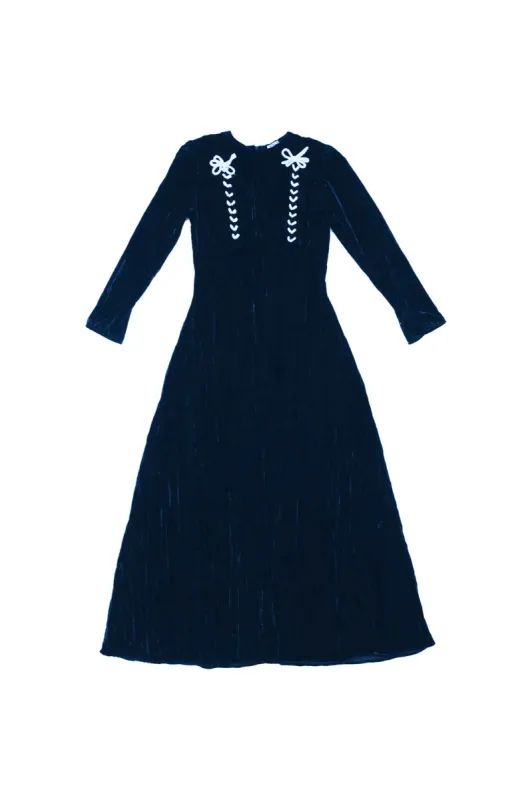 Reem Dress in Navy made by Larroude