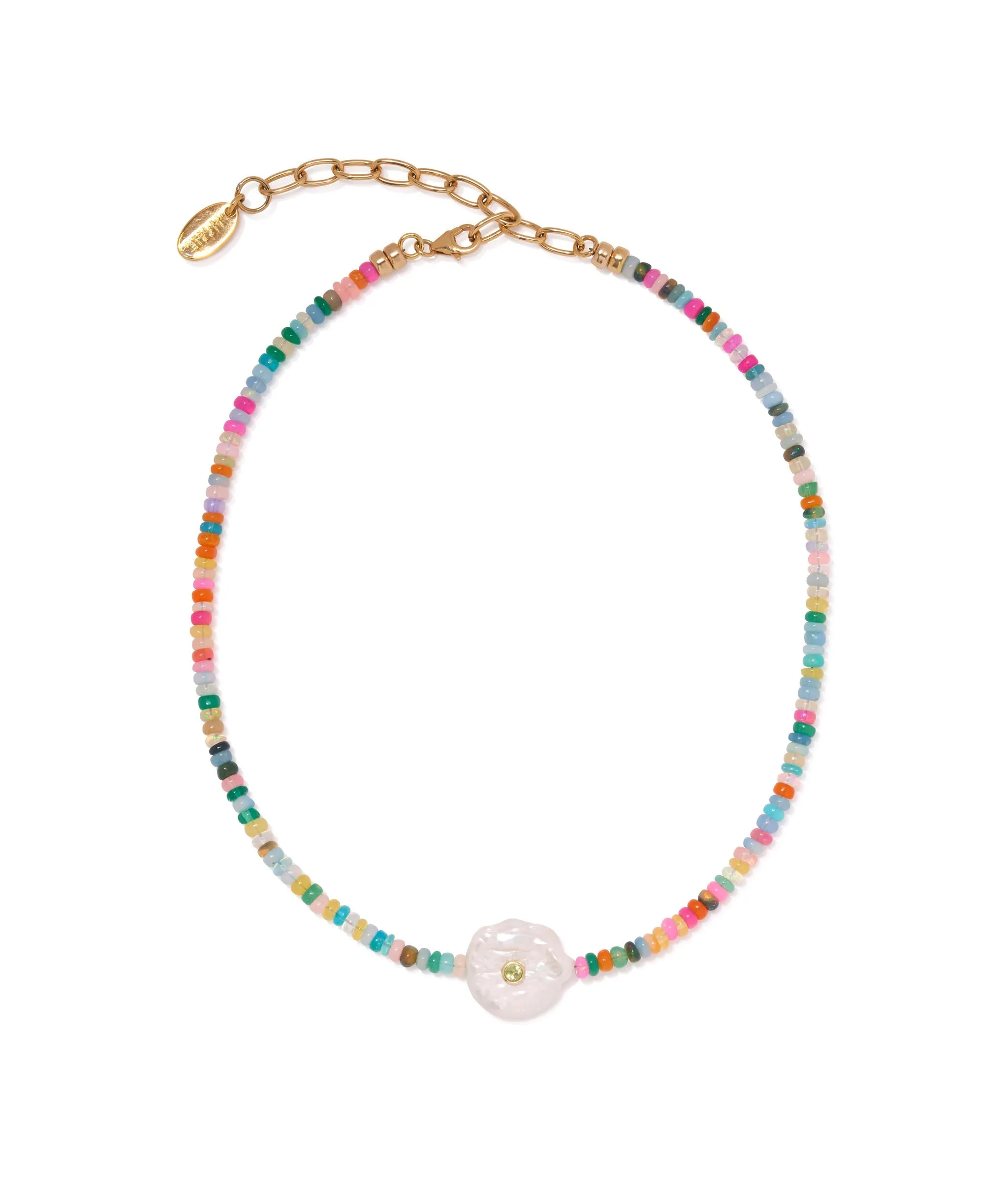 Destination Necklace in Rainbow Opal sold by Larroude