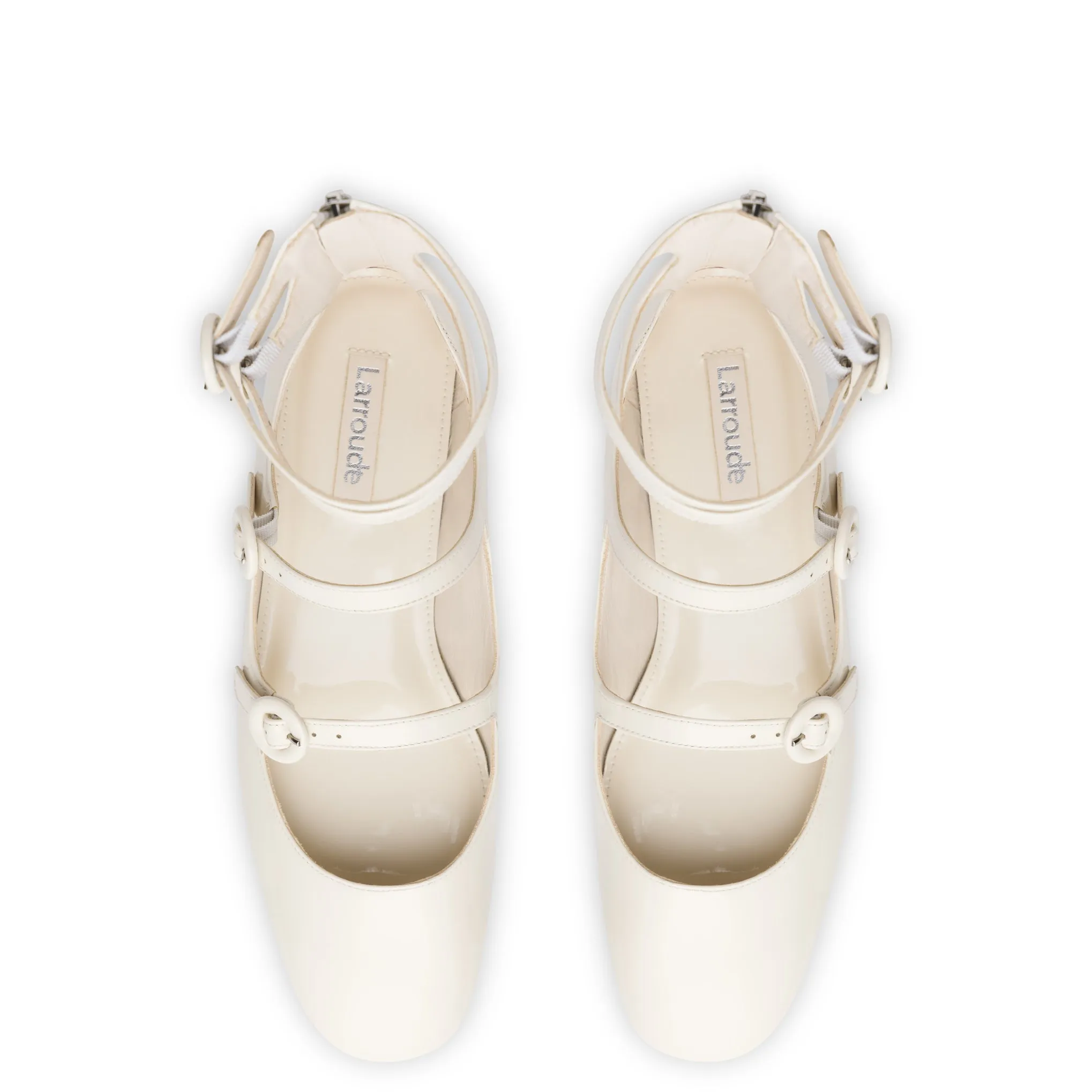 Alexa Flat In Ivory Patent sold by Larroude product image thumbnail 3