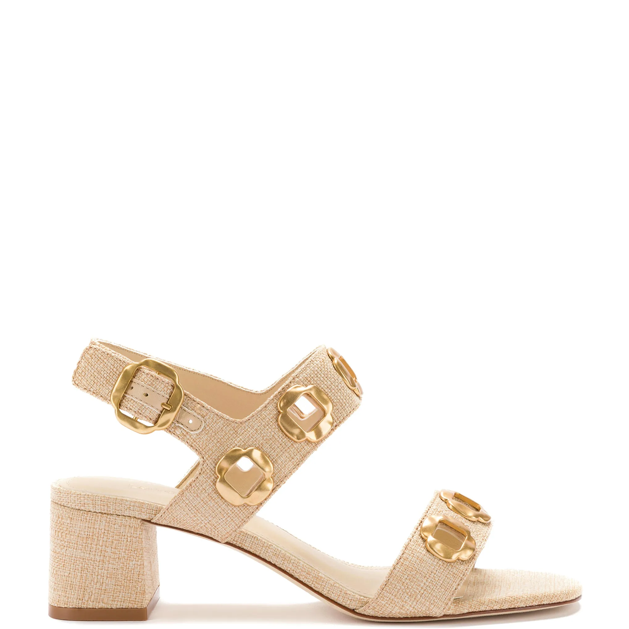 Milan Sandal In Beige Raffia sold by Larroude