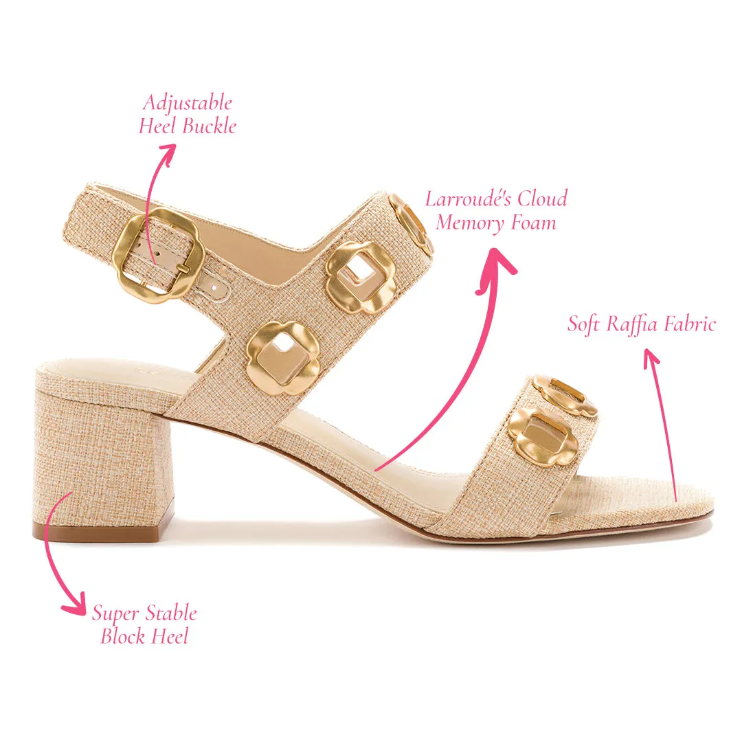 Milan Sandal In Beige Raffia sold by Larroude product image thumbnail 5