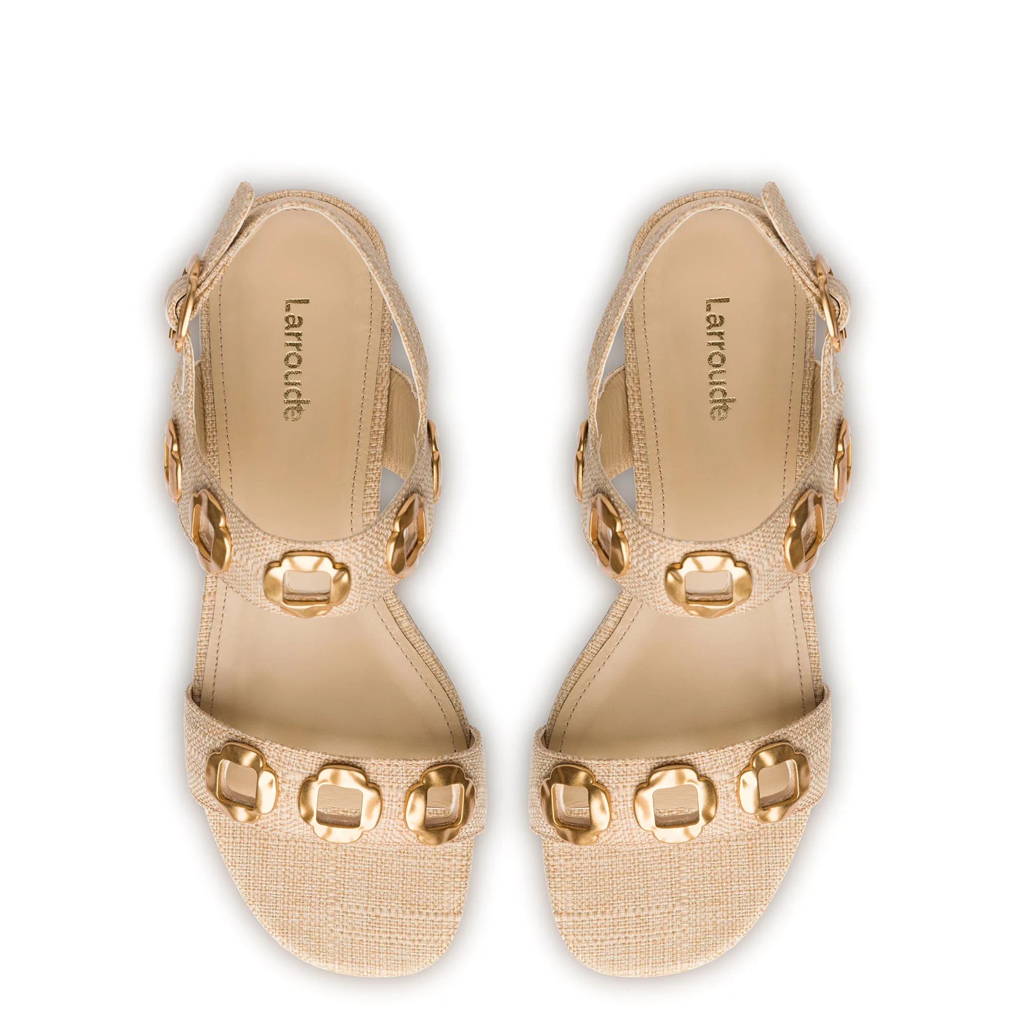 Milan Sandal In Beige Raffia sold by Larroude product image thumbnail 3