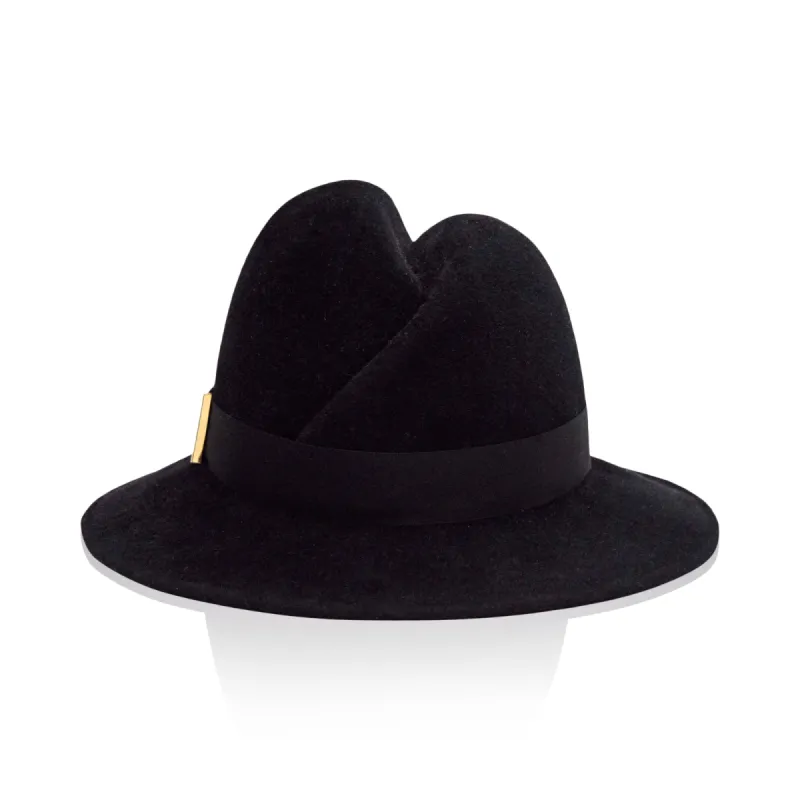 Nell Fedora | Black sold by Larroude