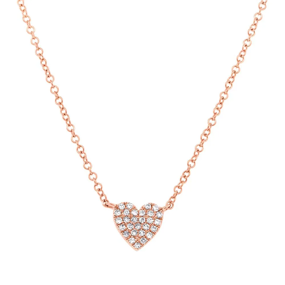 Mini Pave Heart Necklace sold by Larroude