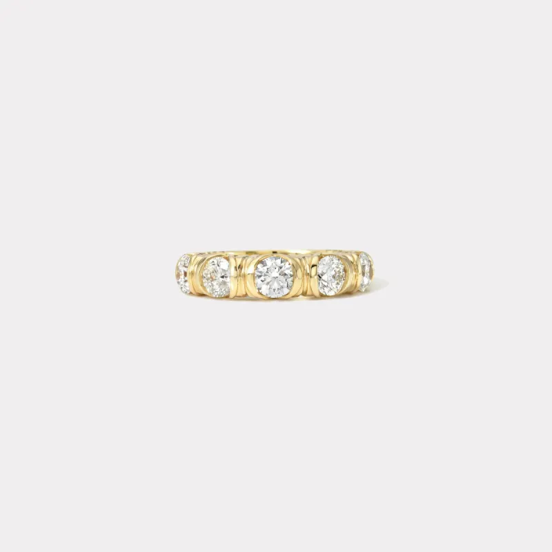 Large Modern Love Five Stone Diamond Band - 1.25ct made by Larroude