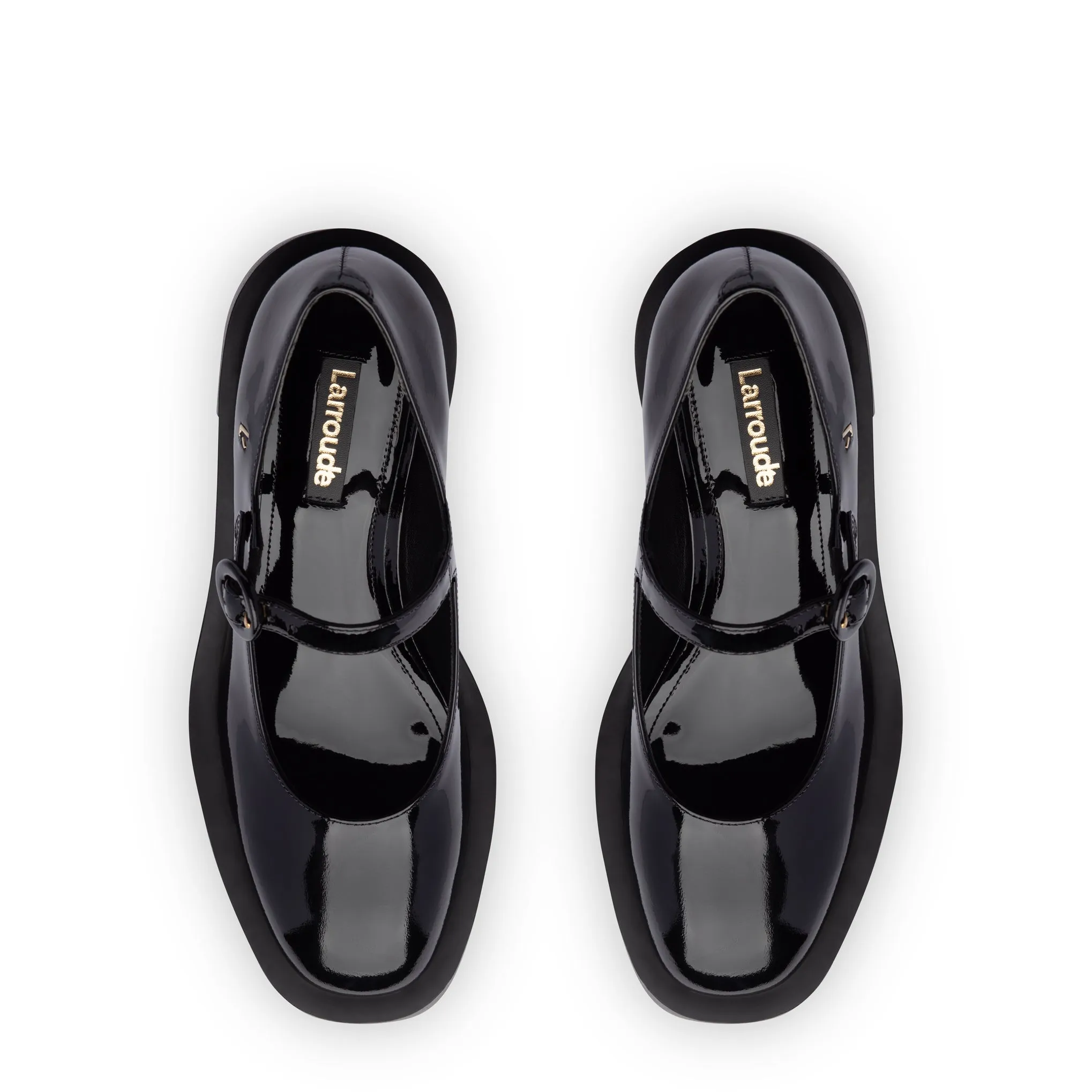 Olivia Platform Pump In Black Patent Leather sold by Larroude product image thumbnail 3