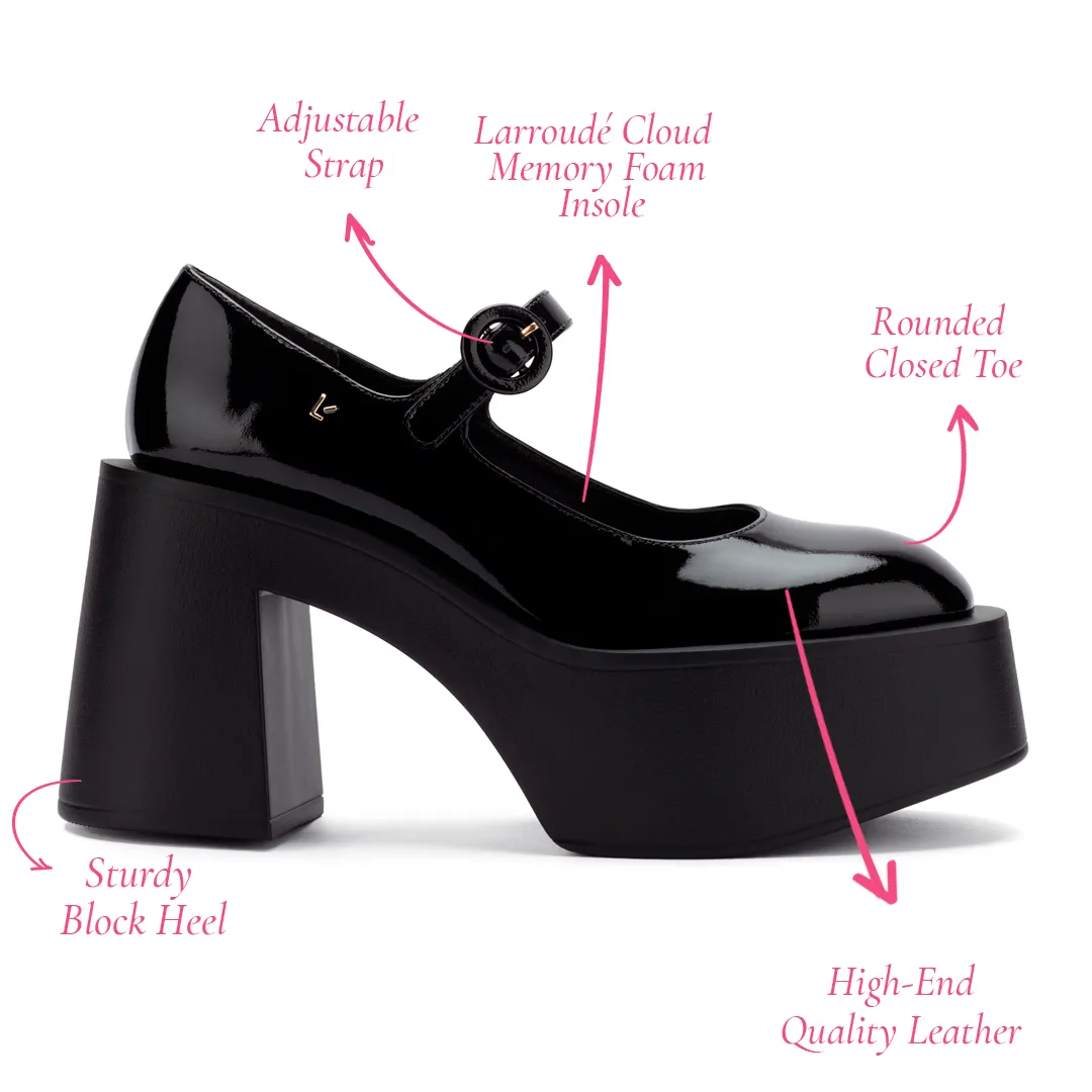 Olivia Platform Pump In Black Patent Leather sold by Larroude product image thumbnail 5