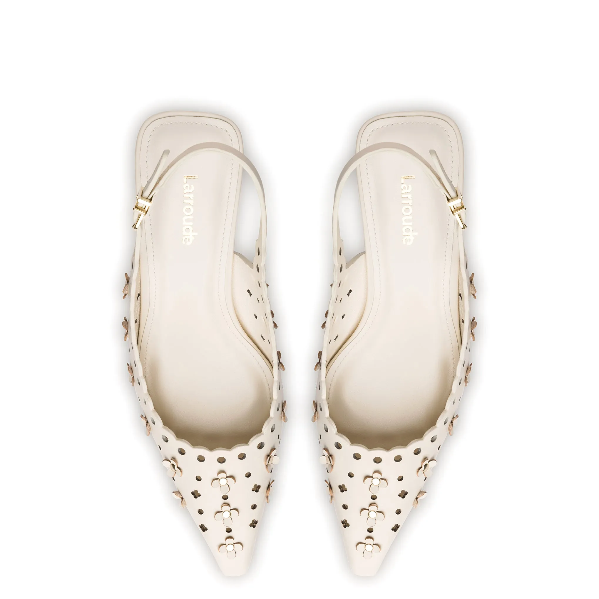 Jasmine Pump In Ivory Leather sold by Larroude product image thumbnail 3