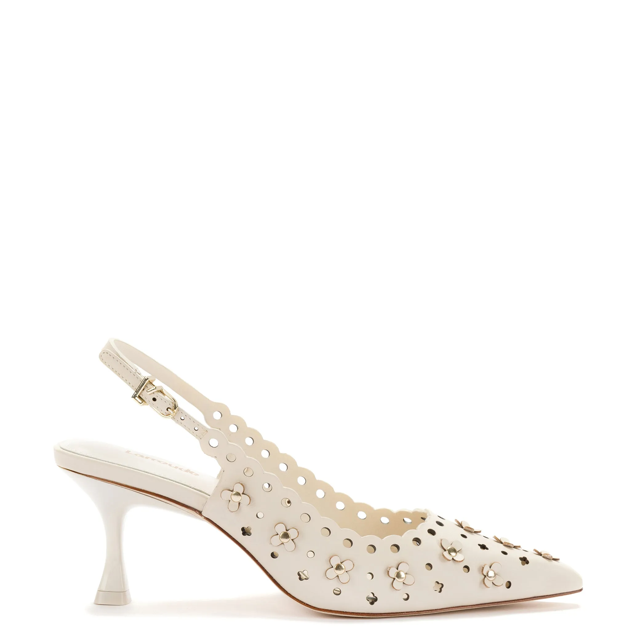 Jasmine Pump In Ivory Leather sold by Larroude