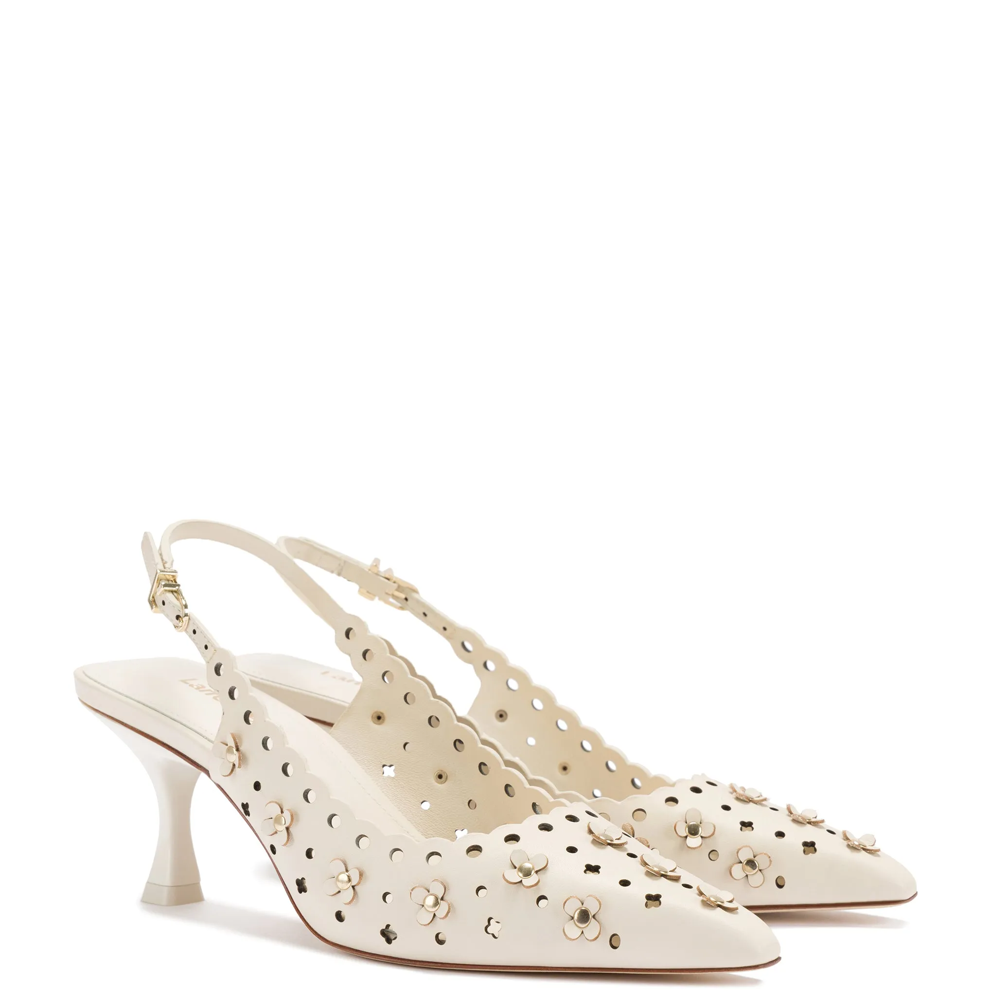 Jasmine Pump In Ivory Leather sold by Larroude product image thumbnail 2