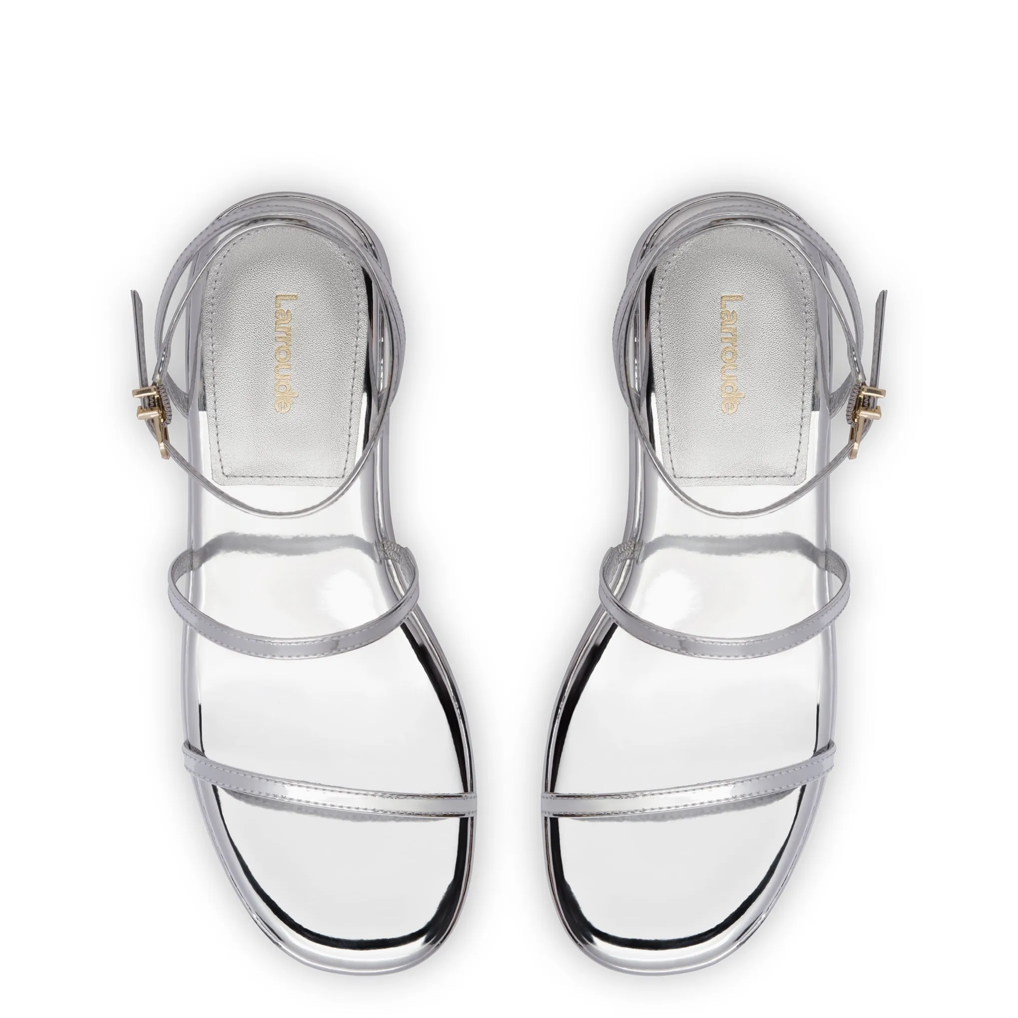 Gio Flatform Sandal In Specchio Silver sold by Larroude product image thumbnail 3